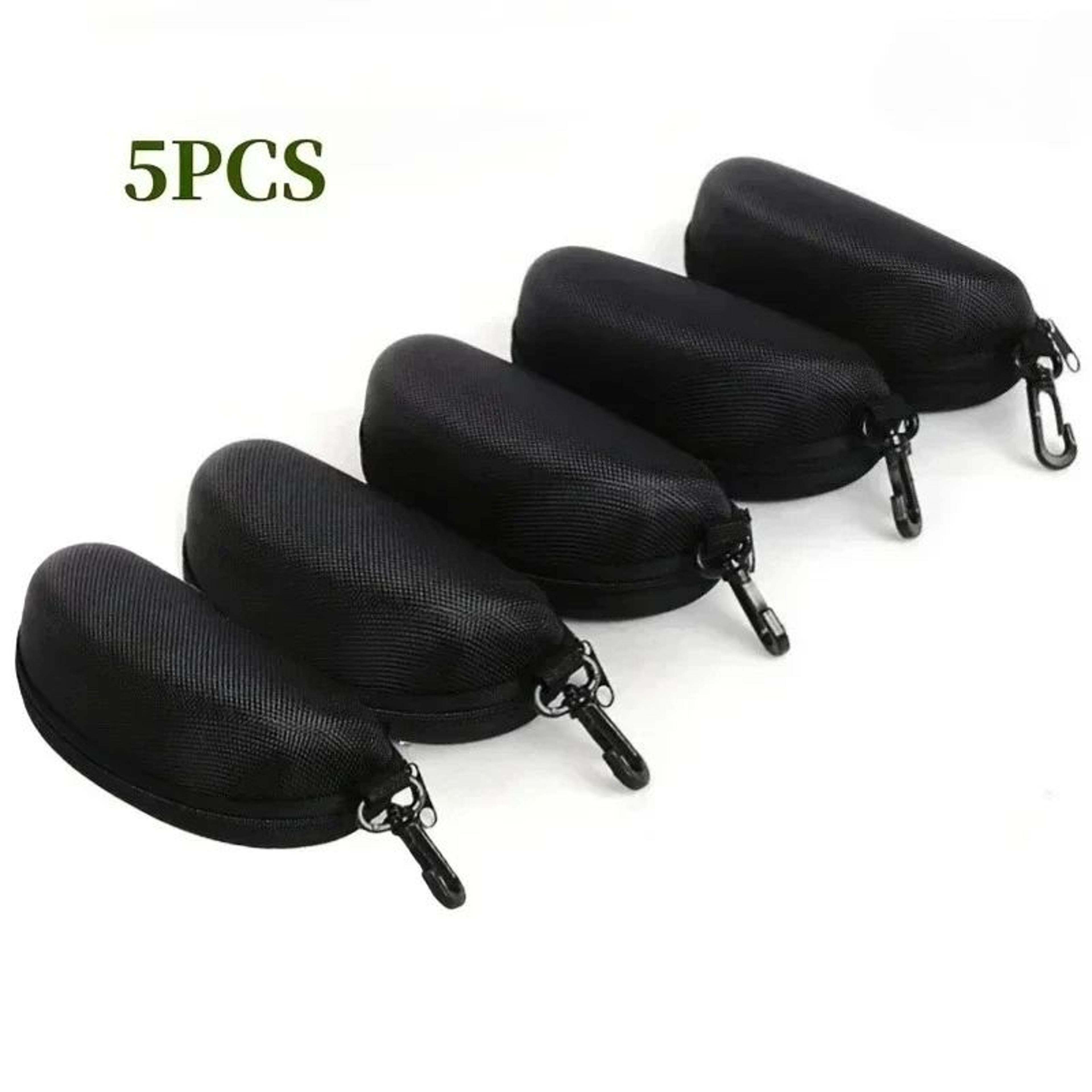5 pack portable zipper eyeglasses cases – lightweight eva sunglasses protector boxes with hooks for travel & storage