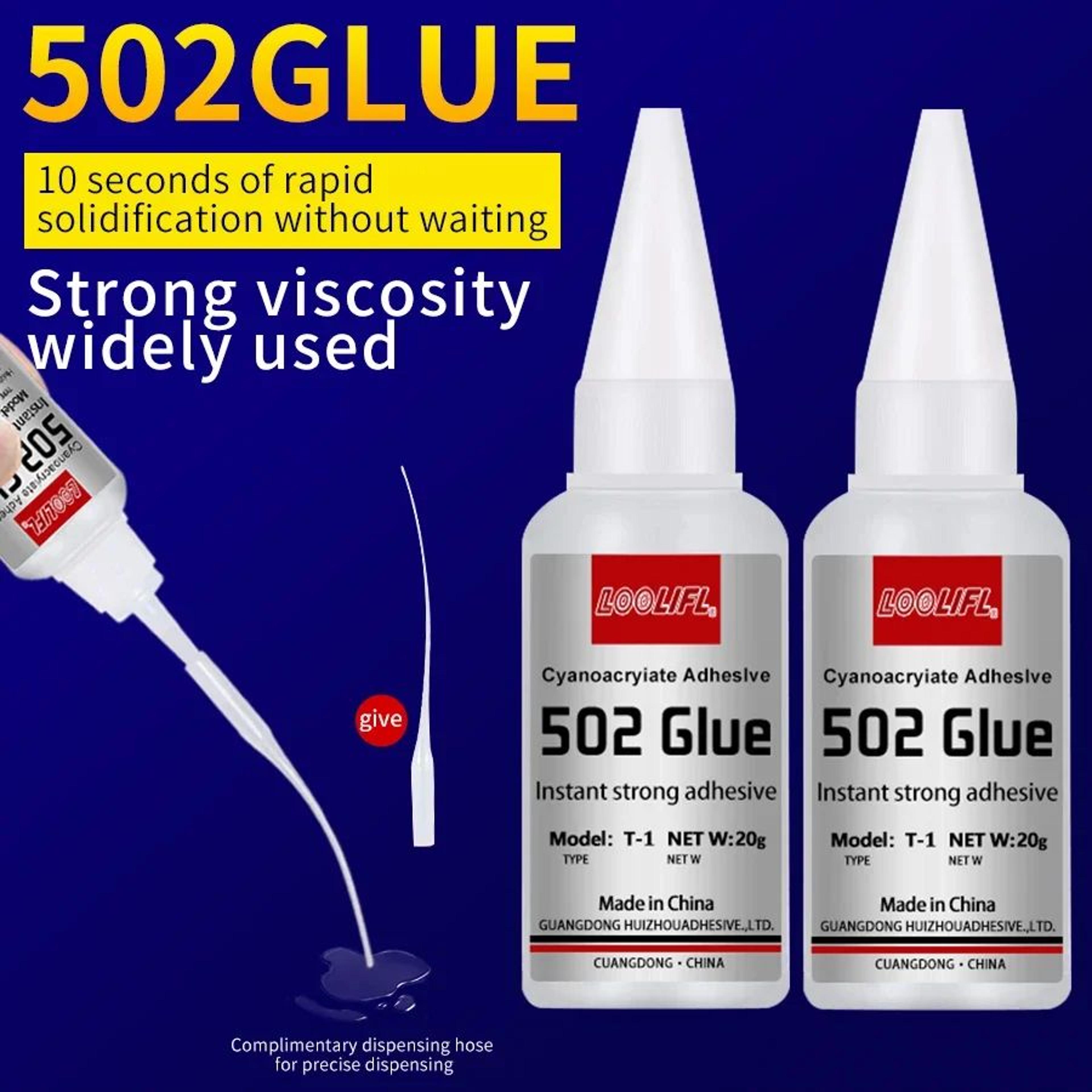 502 super glue – quick dry strong bond cyanoacrylate adhesive for leather, rubber, wood & metal repairs