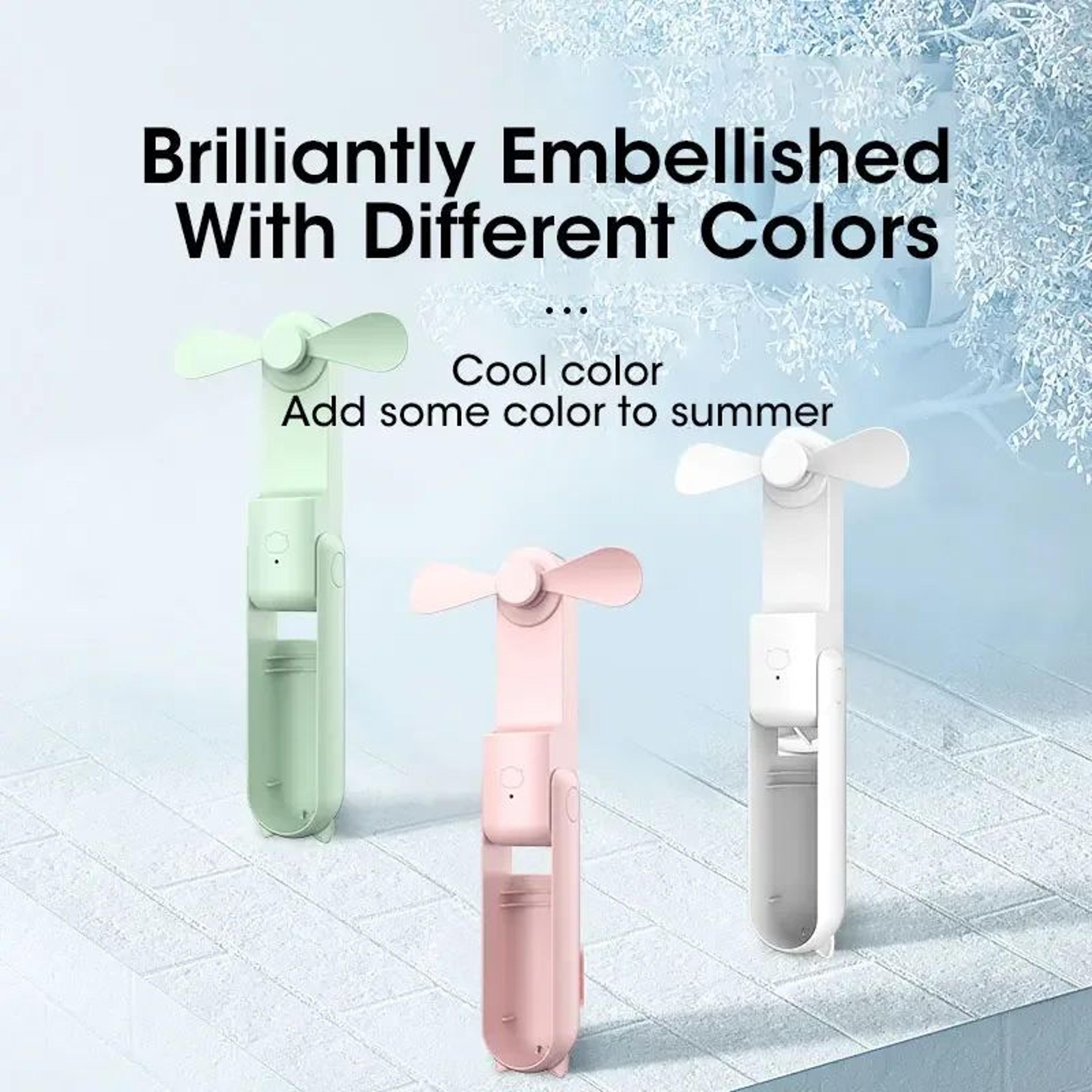 2000mah mini portable fan – usb rechargeable foldable handheld desk fan with power bank for travel office home