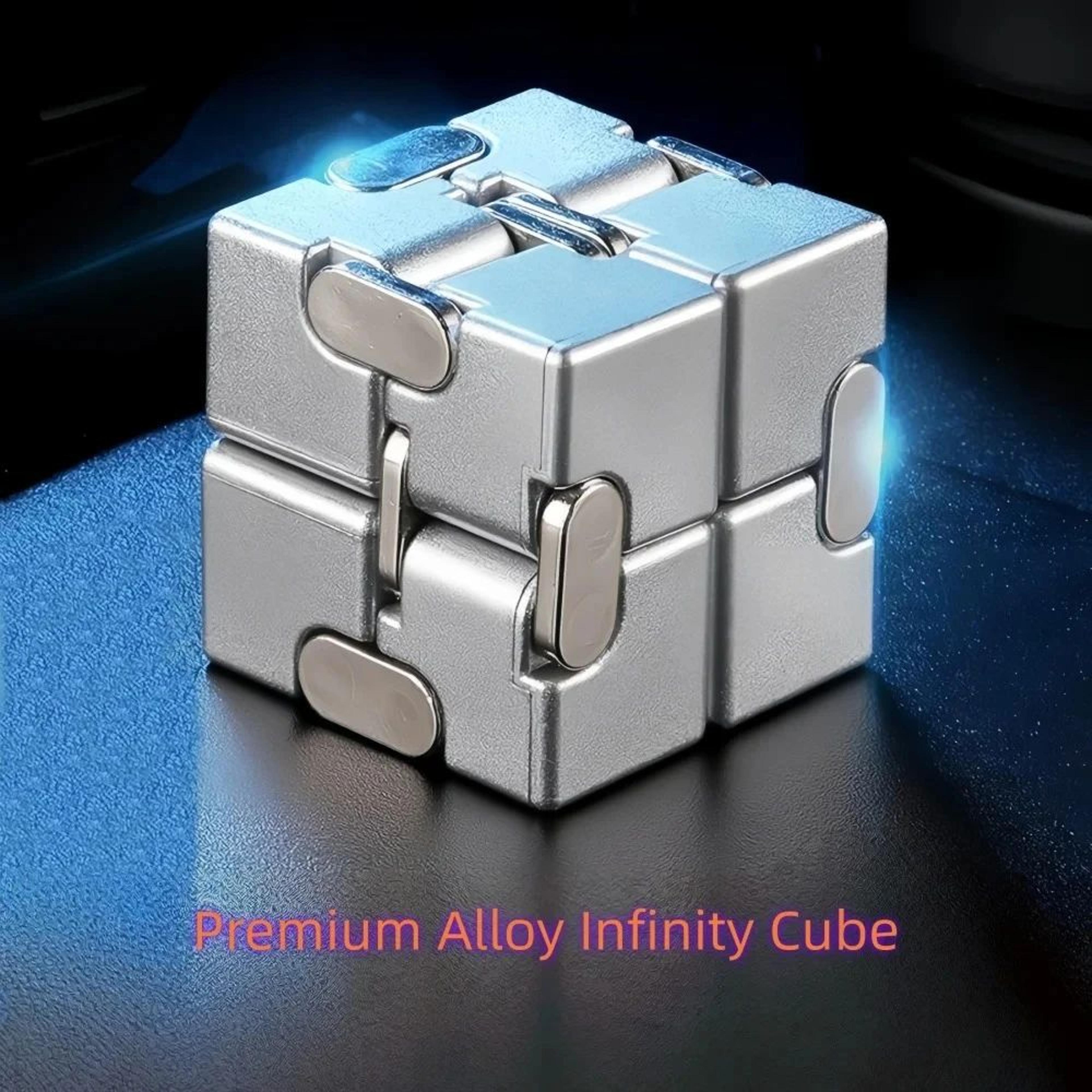 infinity cube fidget toy – alloy & plastic sensory stress relief folding cube for adults kids anxiety & focus gift