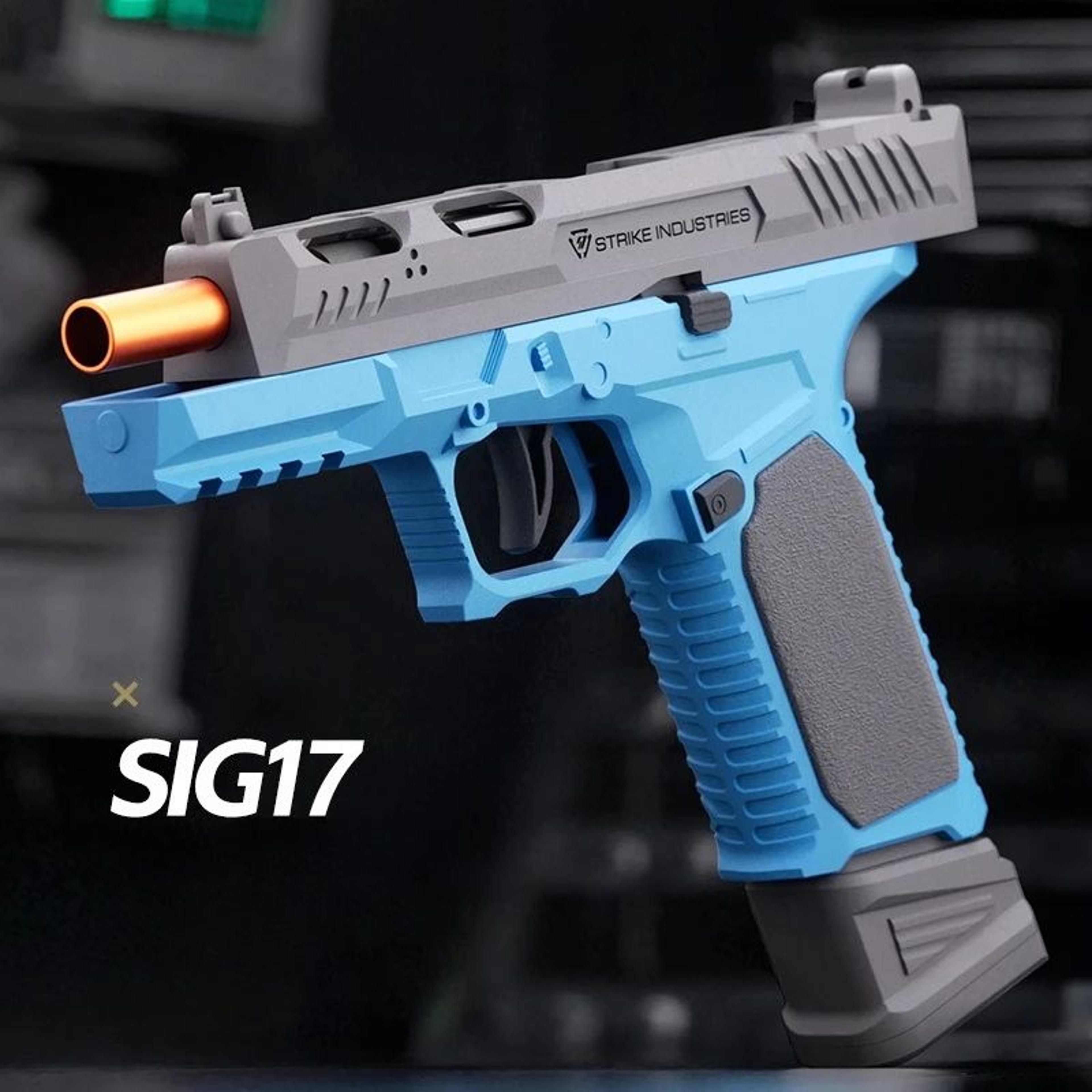 shell ejecting toy pistol – blue grey plastic shooting game blaster for outdoor target play teens adults birthday gift