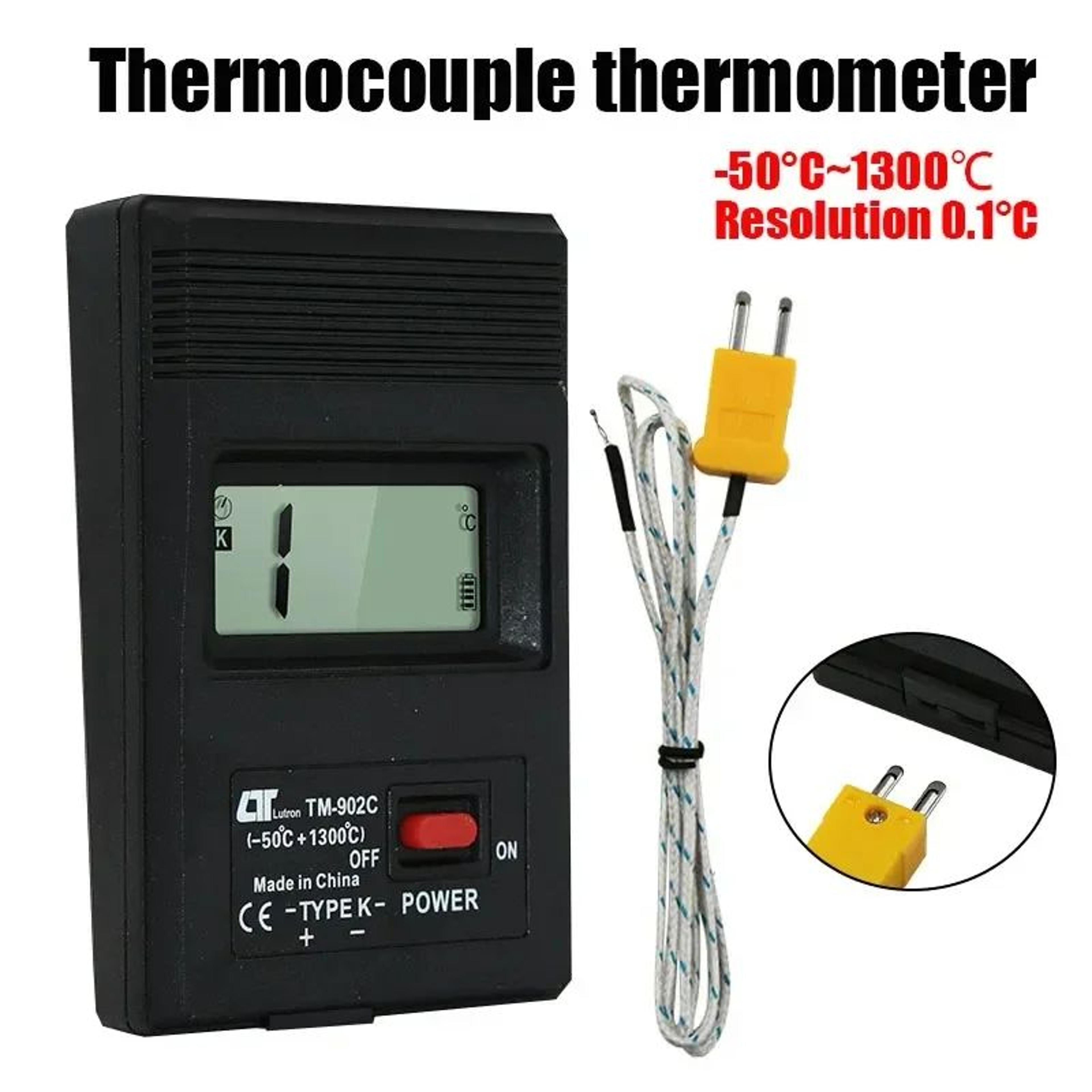 digital k type thermometer – wide range temperature meter with thermocouple probe for hvac cooking & industrial testing
