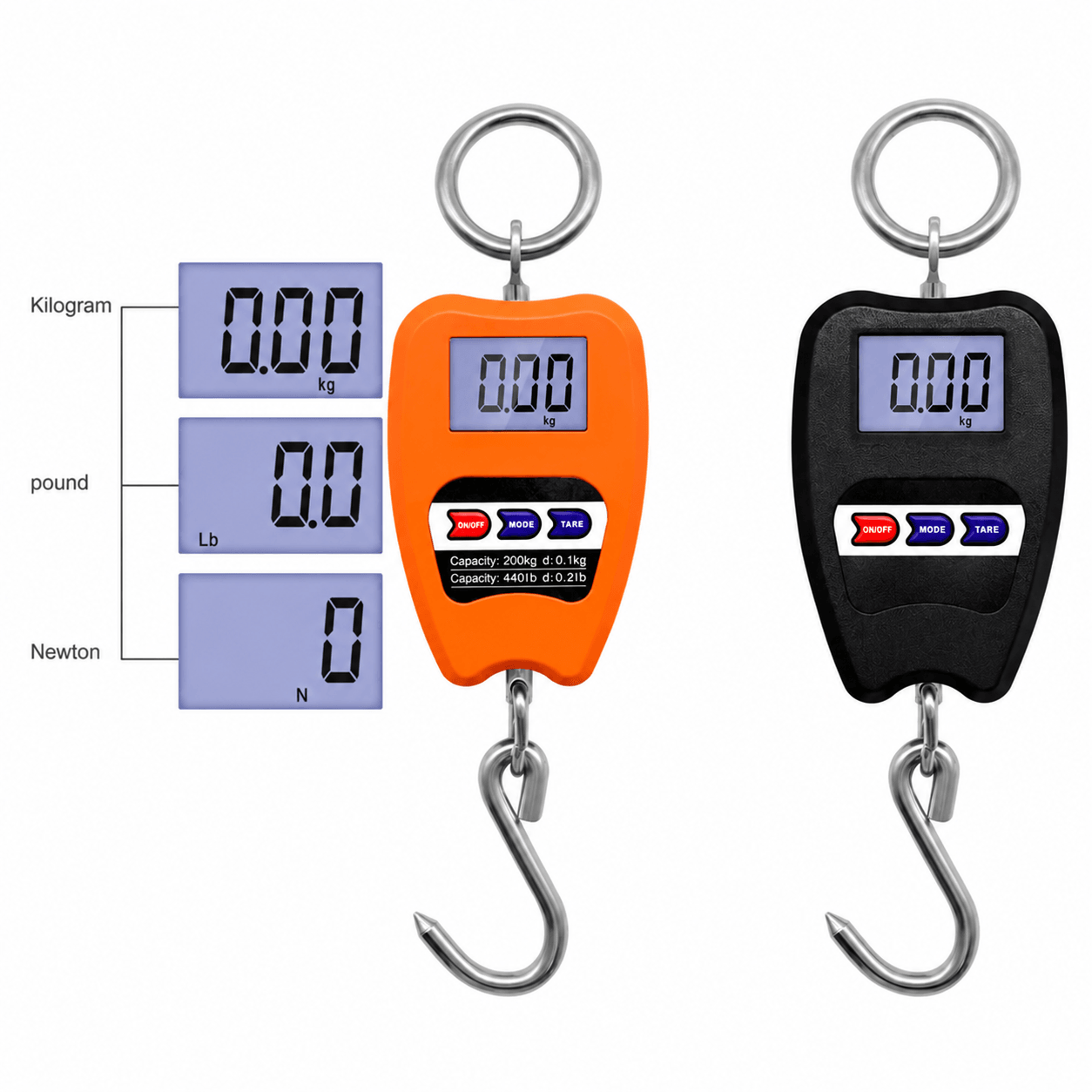 440lb digital hanging crane scale – heavy duty stainless steel hook lcd weight scale for industrial luggage & fishing