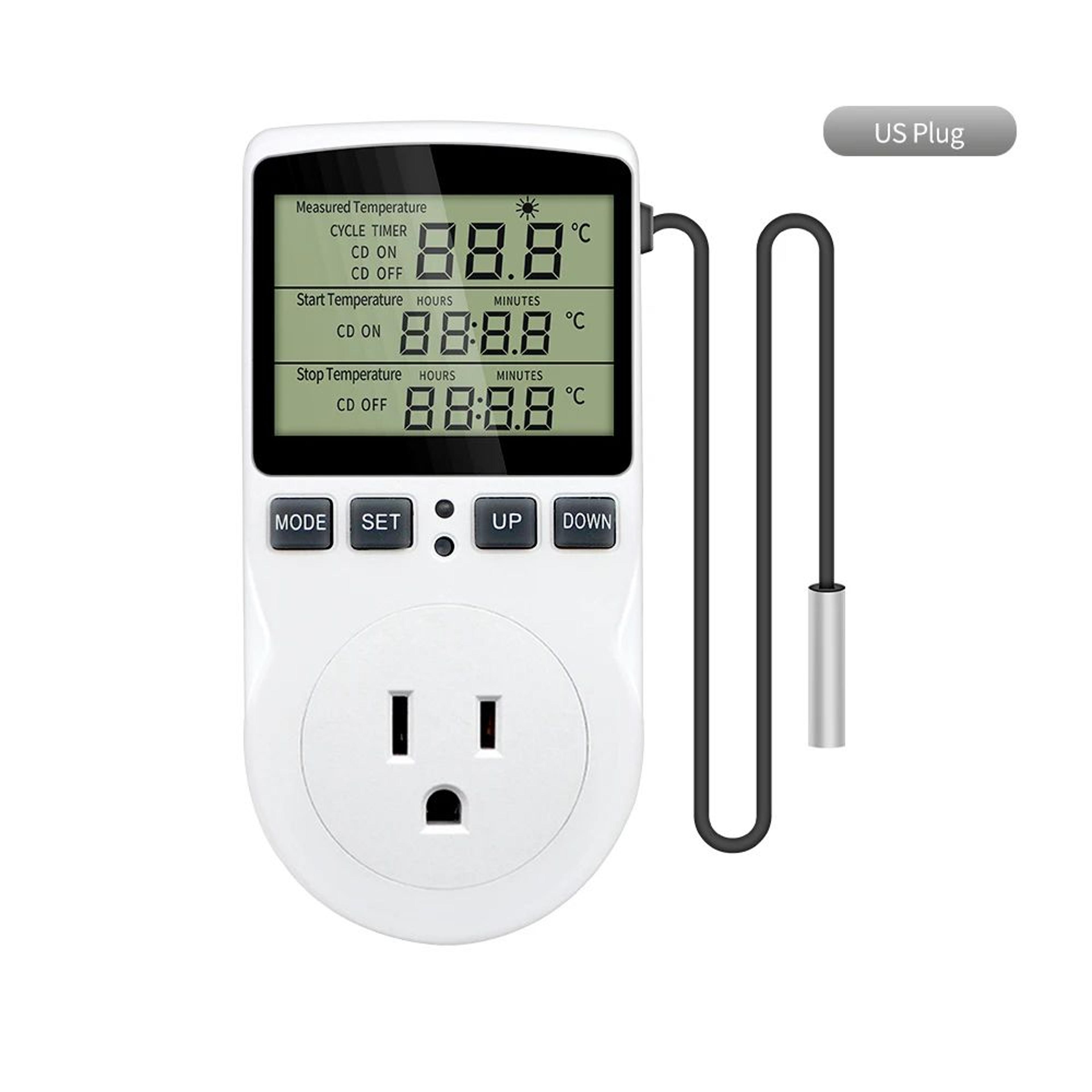digital thermostat timer socket – us plug temperature controller for heating cooling greenhouse aquarium