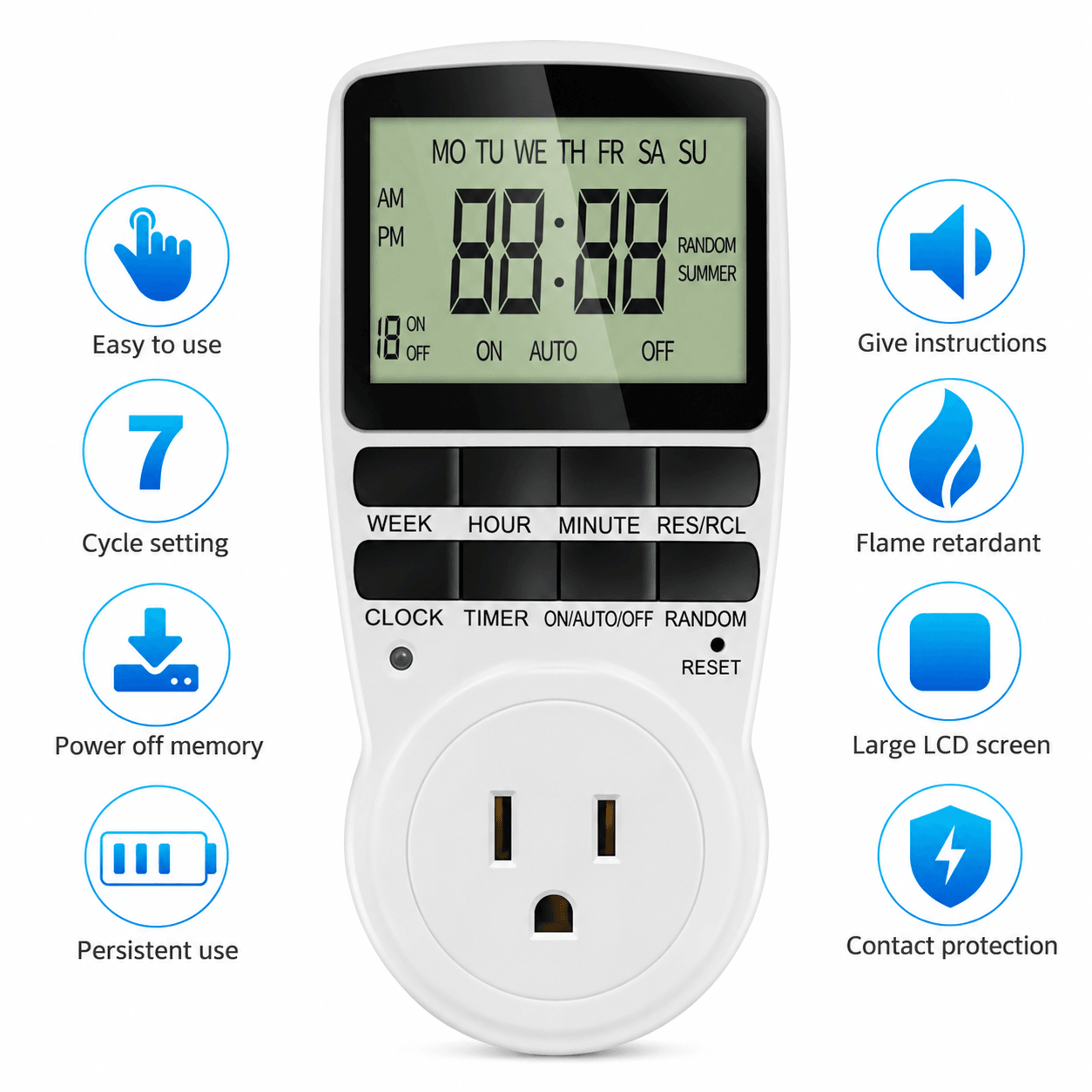 programmable digital timer switch – 12/24 hour 10-program automatic outlet socket for kitchen appliances & lights