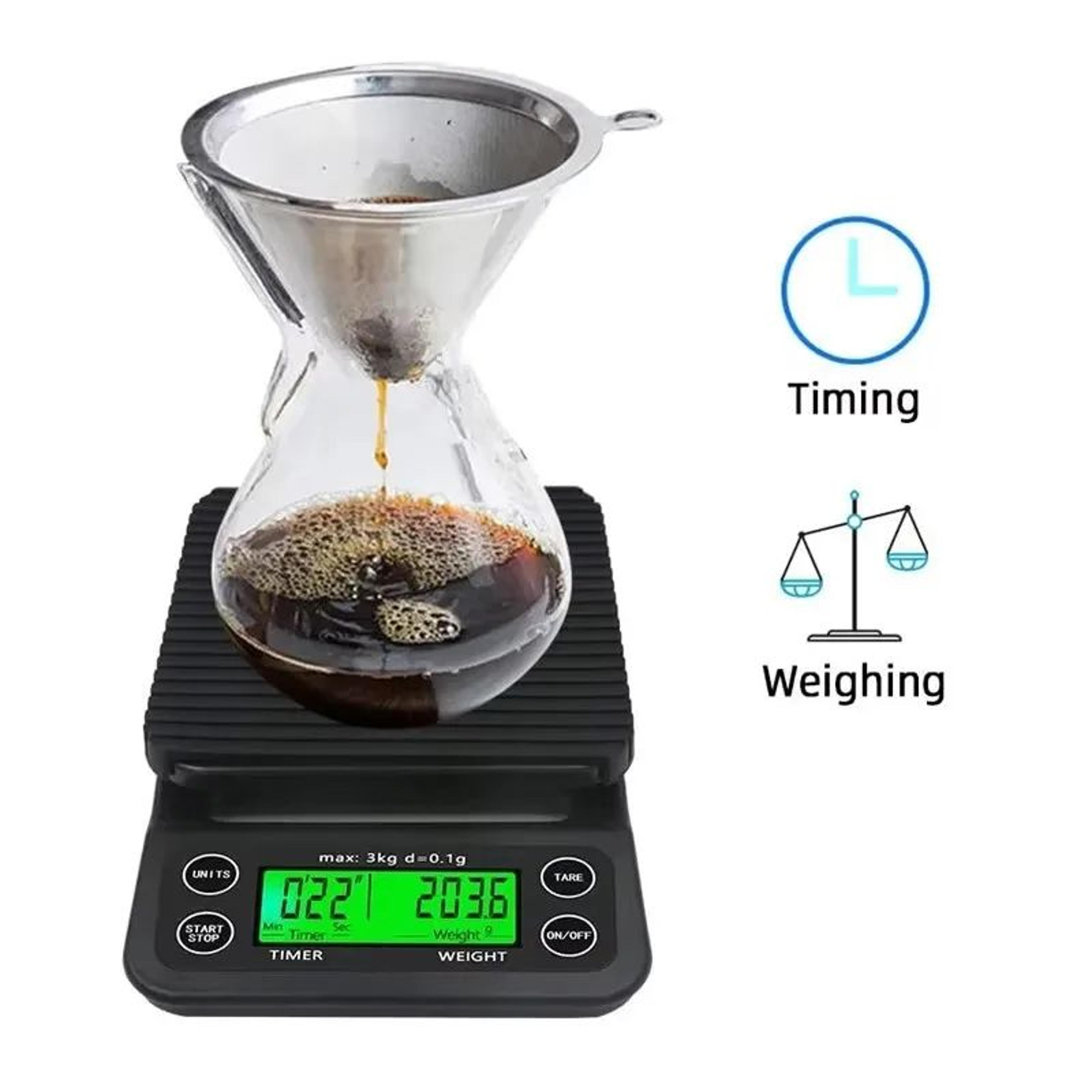 digital coffee scale – precision lcd kitchen scale with brew timer for pour over espresso & drip coffee