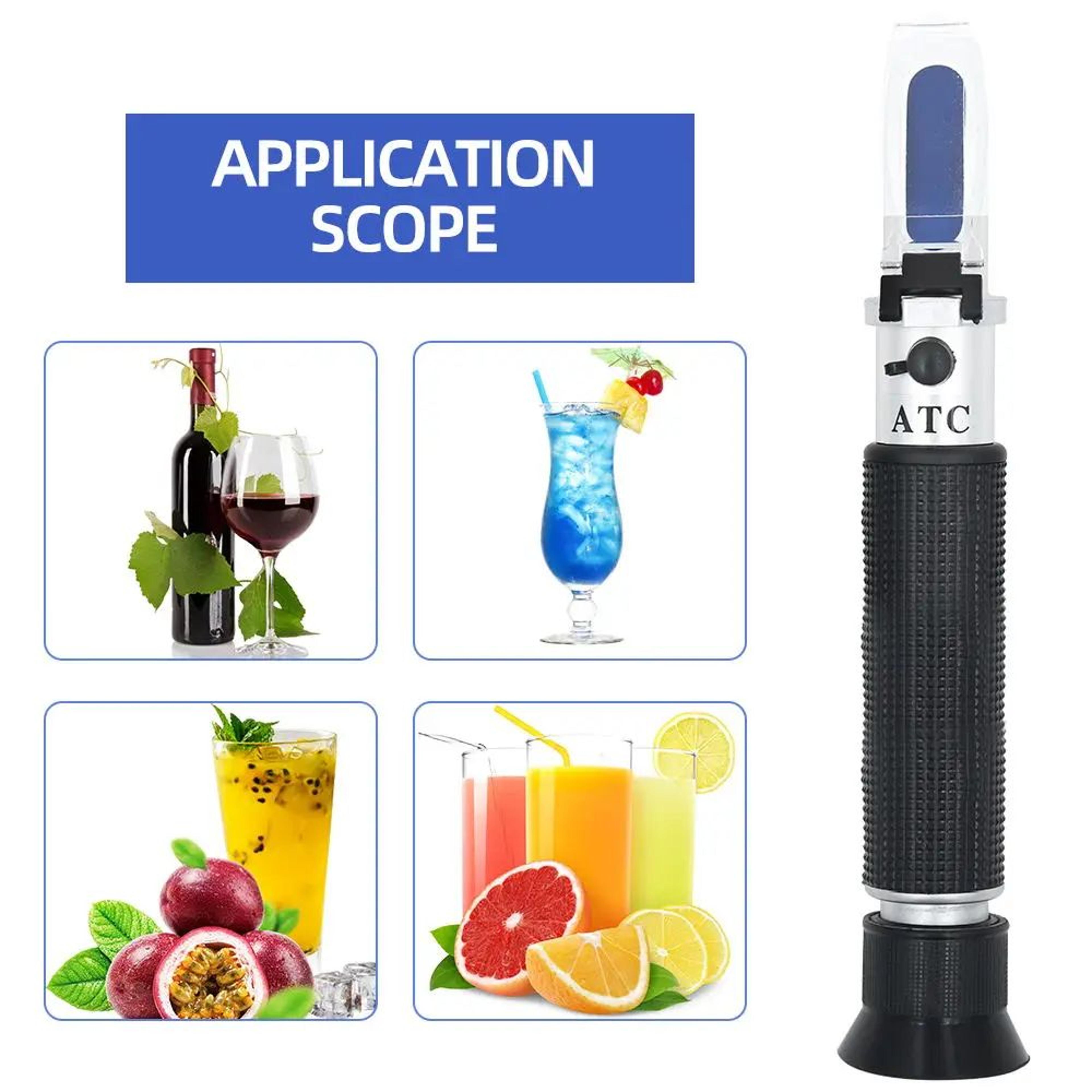 0-10% brix handheld sugar refractometer – high accuracy atc tester for fruit juice food beverages & liquid measurement