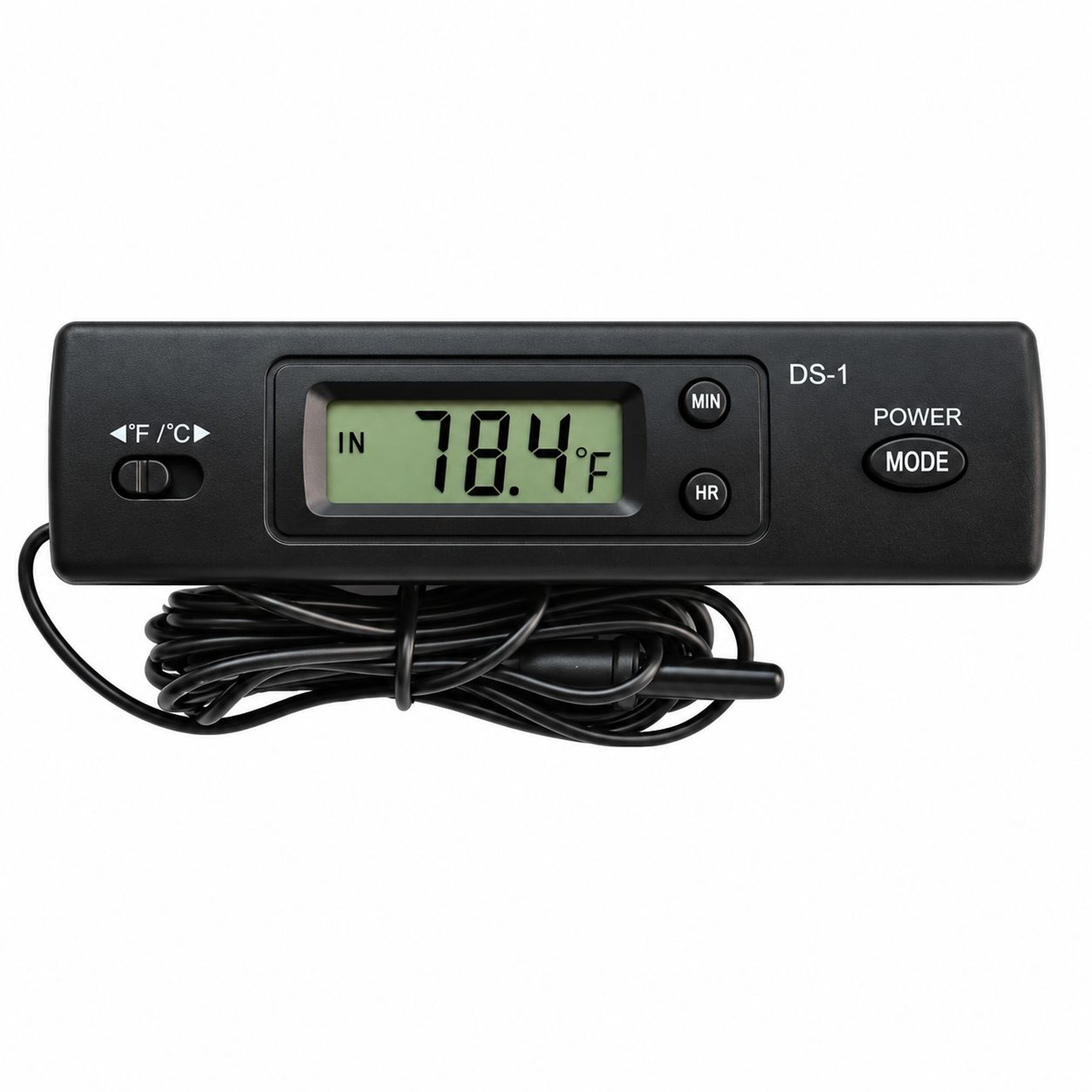 digital indoor outdoor thermometer – dual sensor lcd temperature monitor with clock for car aquarium home