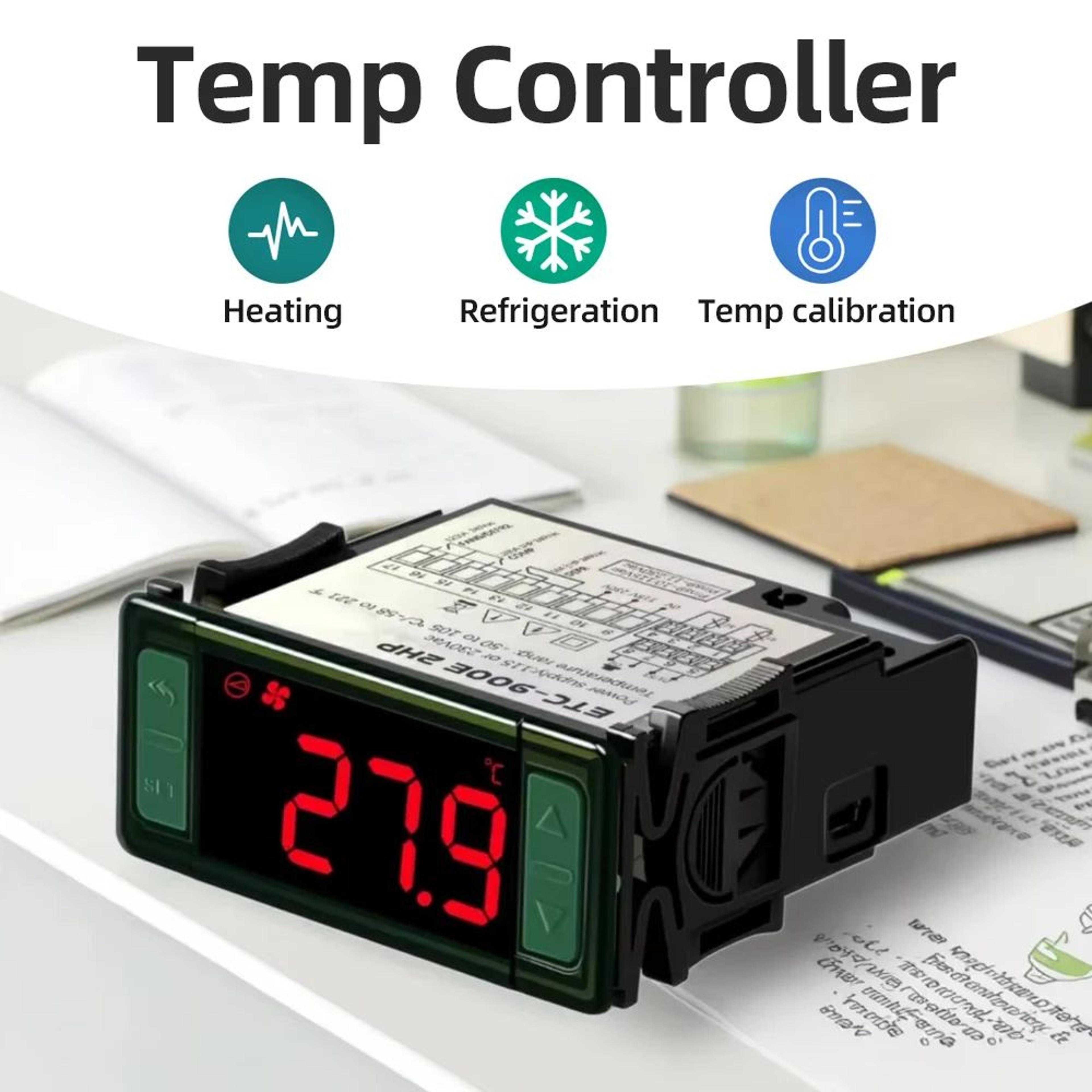 digital temperature controller – -58°f to 221°f lcd electronic thermostat for heating cooling defrosting systems