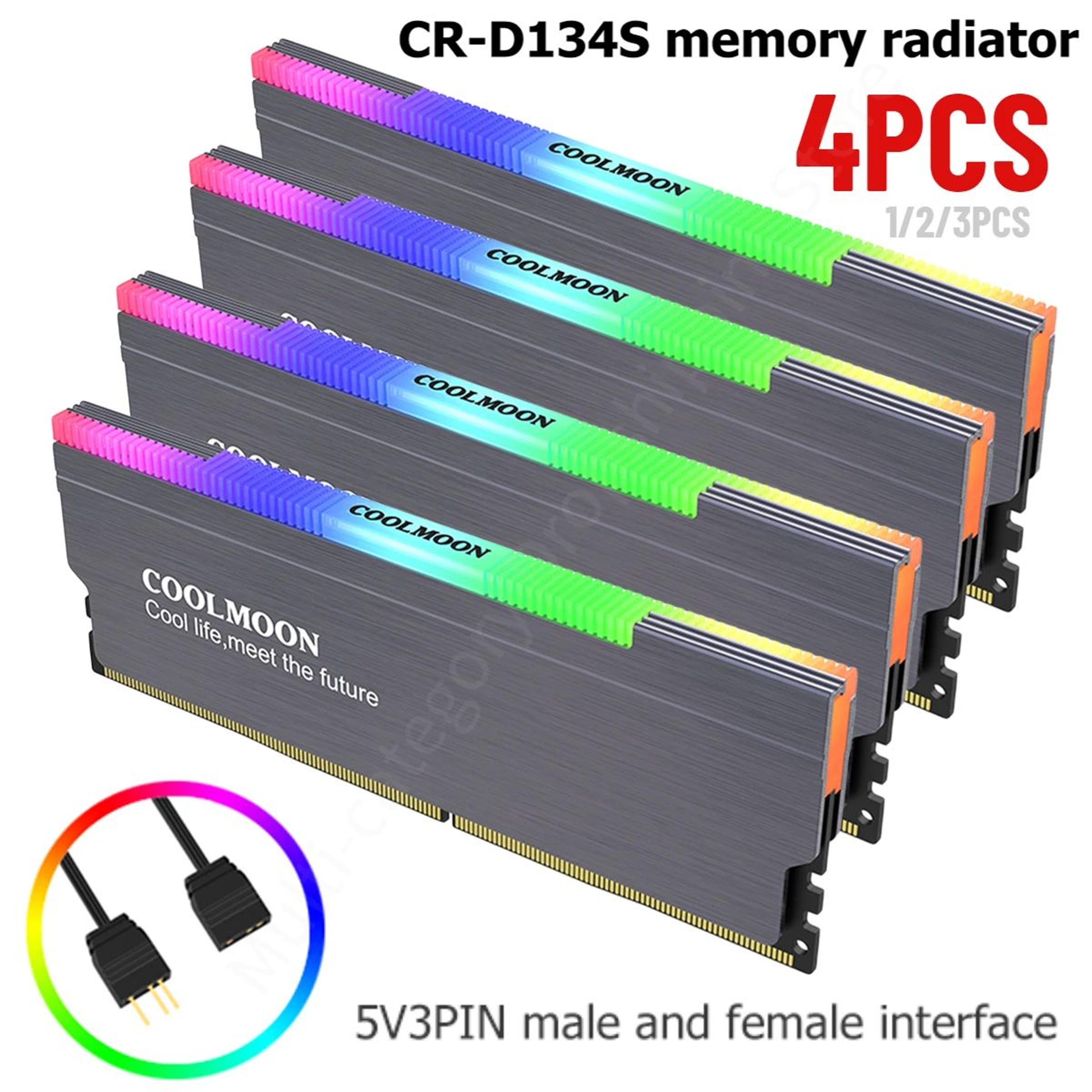 argb ram heatsink – 5v 3-pin addressable rgb memory cooling radiator aluminum heat sink for ddr3 ddr4 desktop pc
