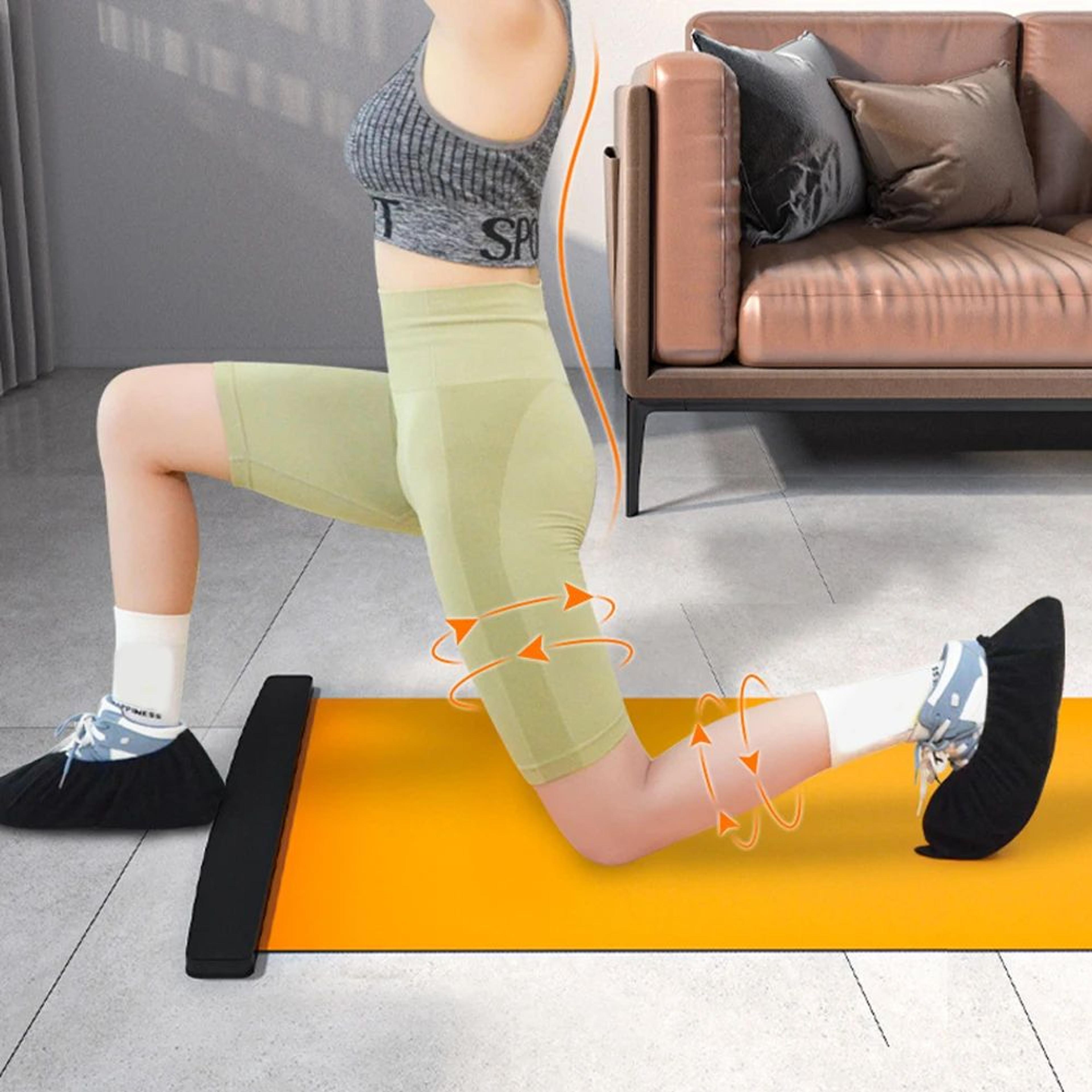 78.74 in sliding fitness training board – indoor leg balance trainer for ice hockey speed skating & cardio exercise