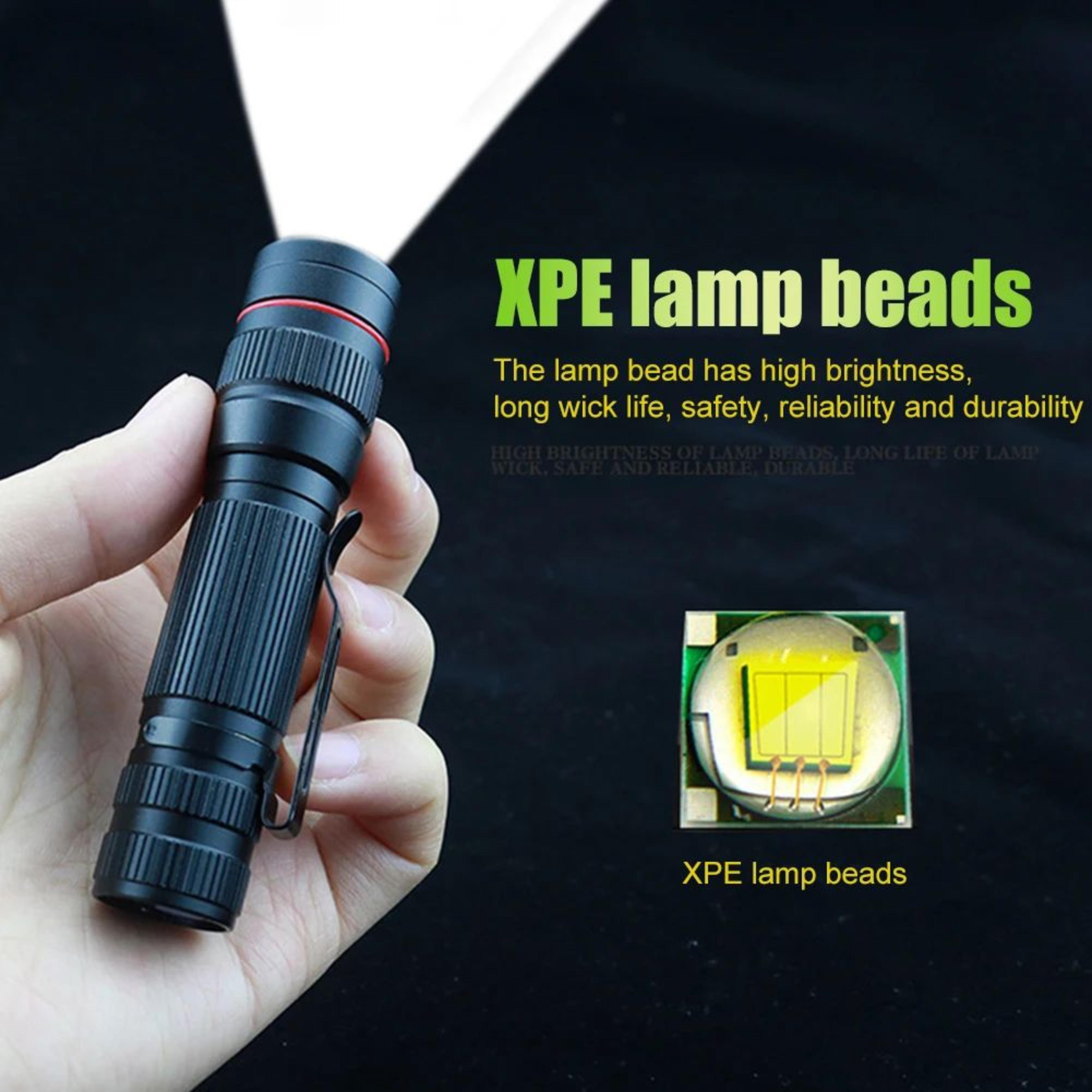 300lm usb rechargeable mini led flashlight – waterproof zoomable 3-mode aluminum torch for camping hiking & fishing