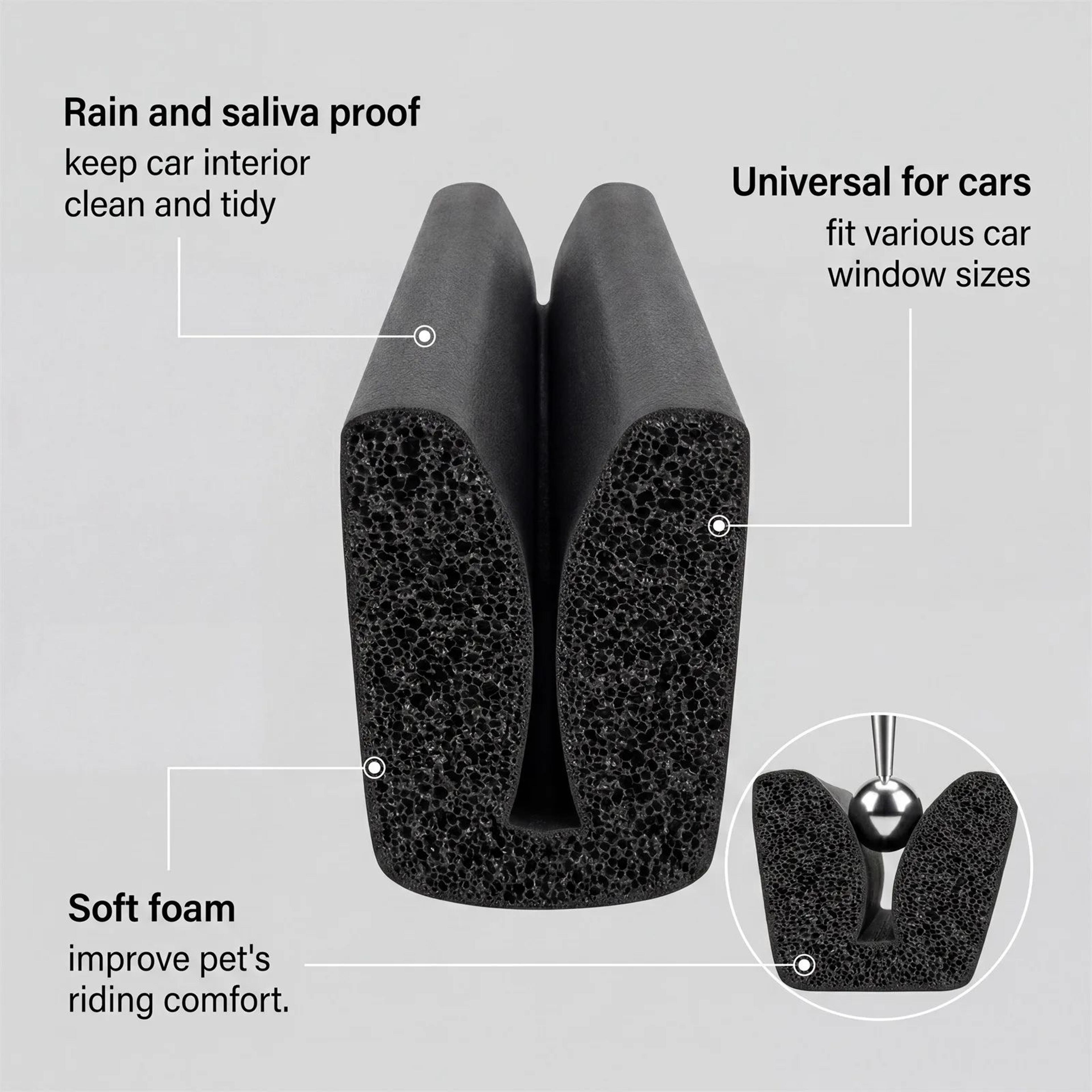 dog car chin rest pillow – memory foam breathable window headrest hanger for small & medium dogs travel safety