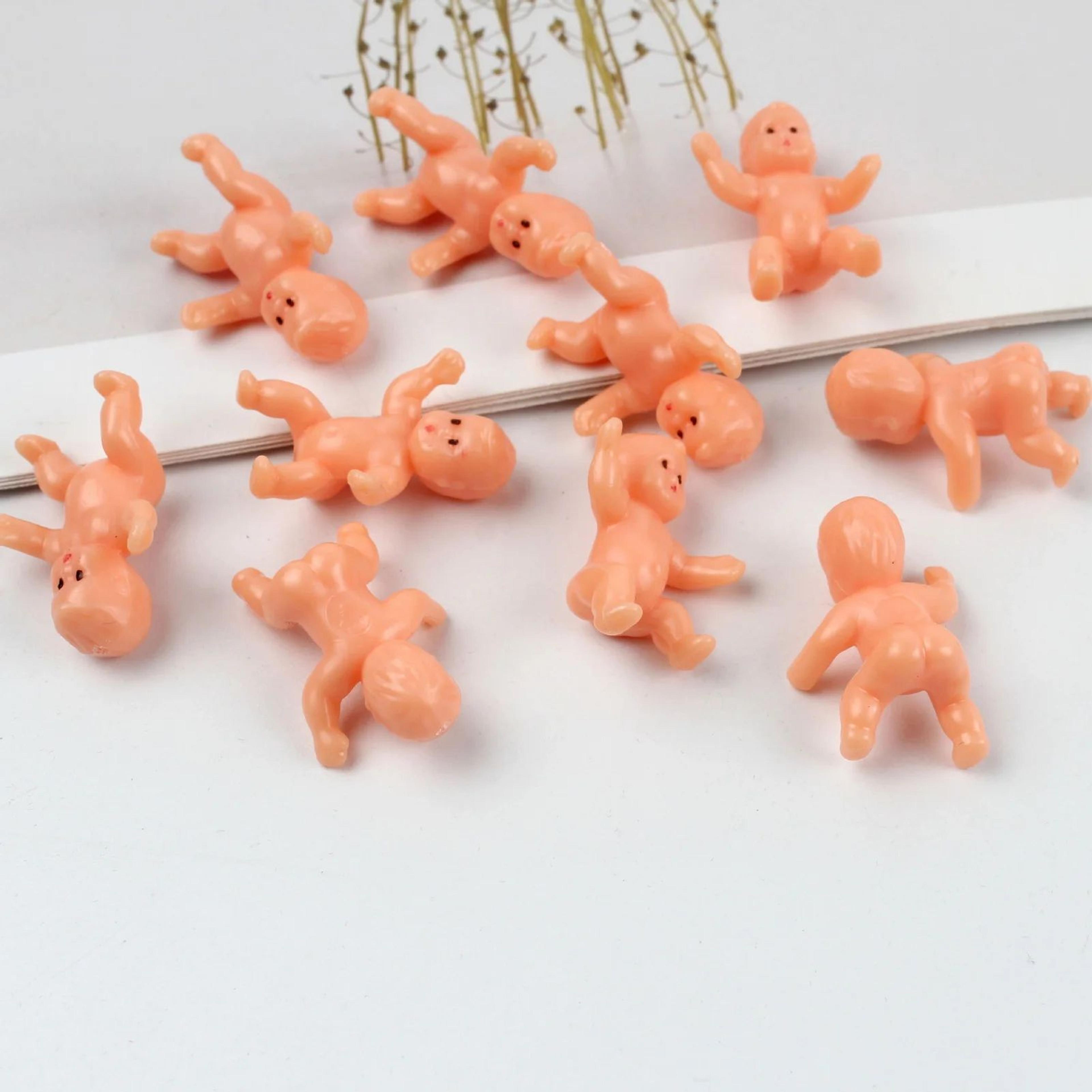 10pcs tiny baby figurines – mini plastic babies for baby showers, cake decor, party favors & diy crafts