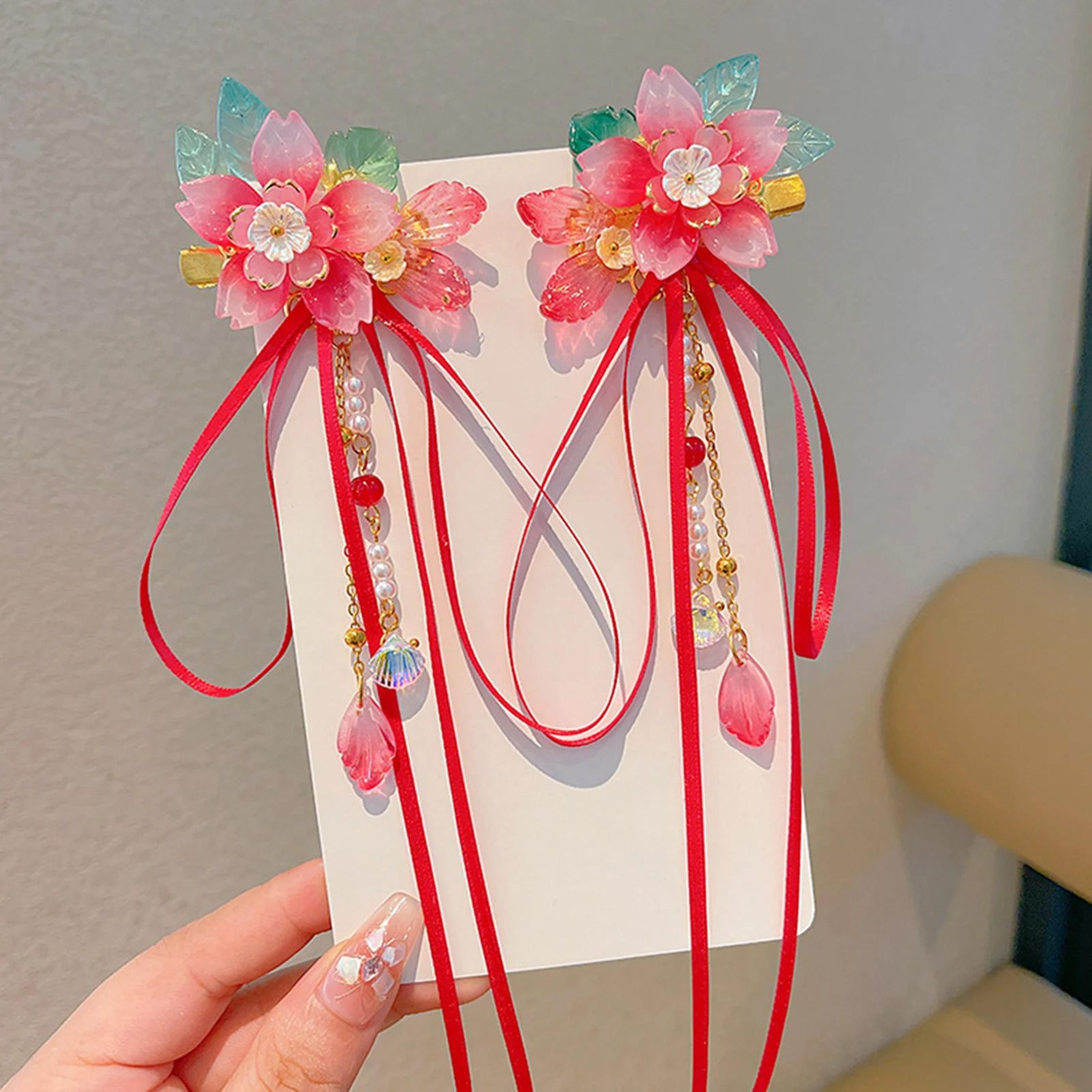chinese floral tassel hair clip – elegant alloy hanfu cheongsam hair accessory for weddings banquets parties & cultural