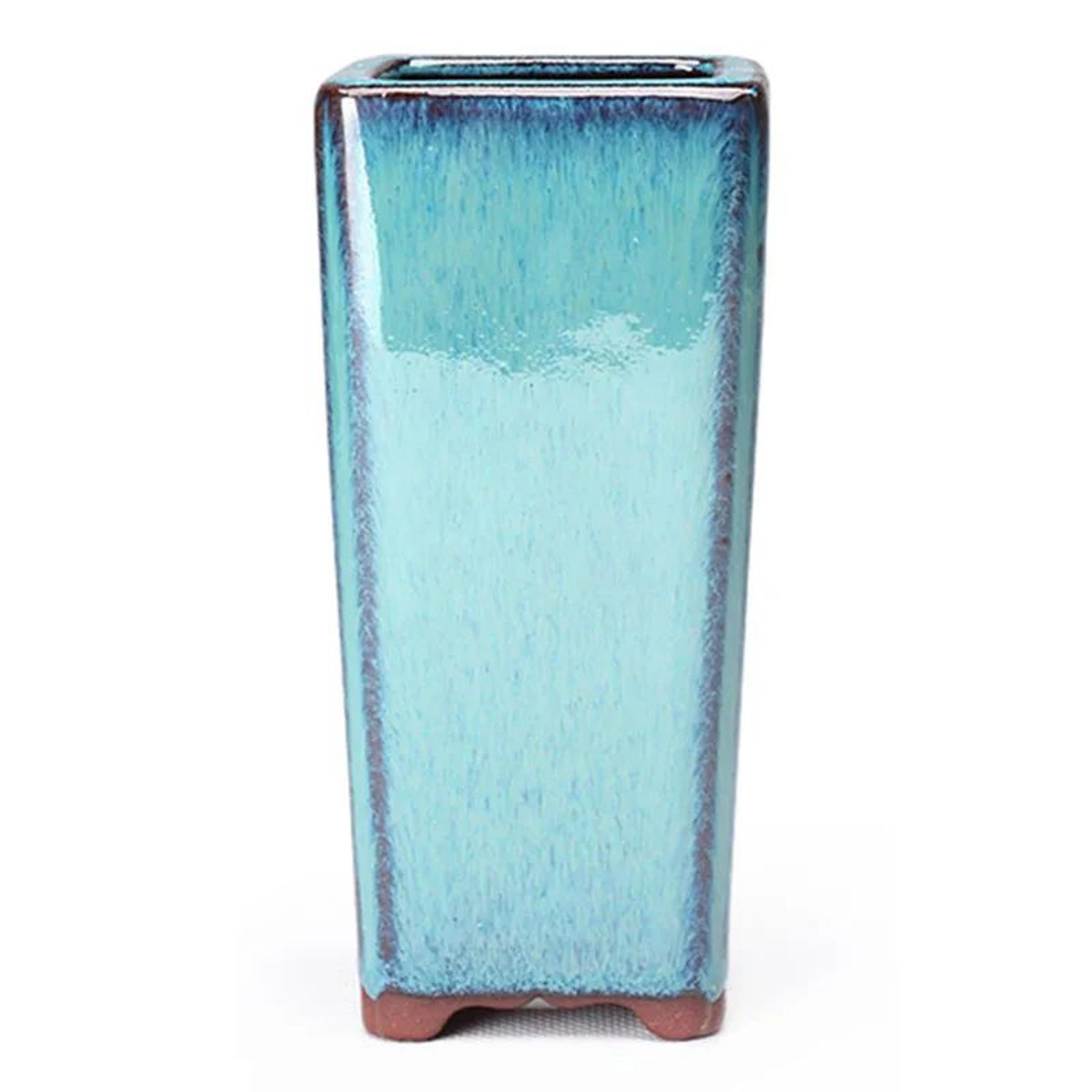 handmade ceramic succulent planter – tall glazed flower pot with drainage hole for indoor outdoor home garden decor