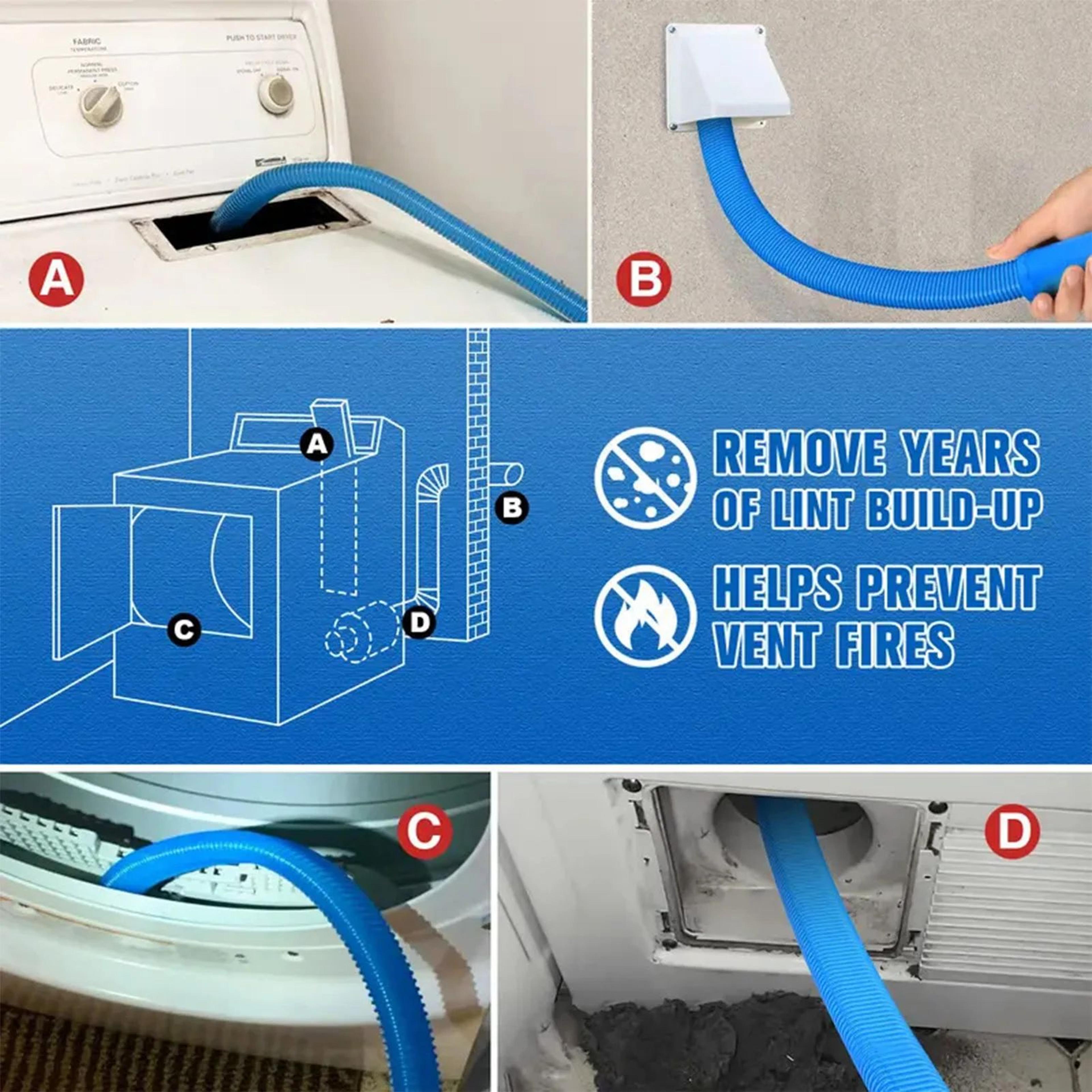 dryer vent lint remover tool – flexible vacuum hose attachment for deep cleaning dryer vents hoses & hard-to-reach areas
