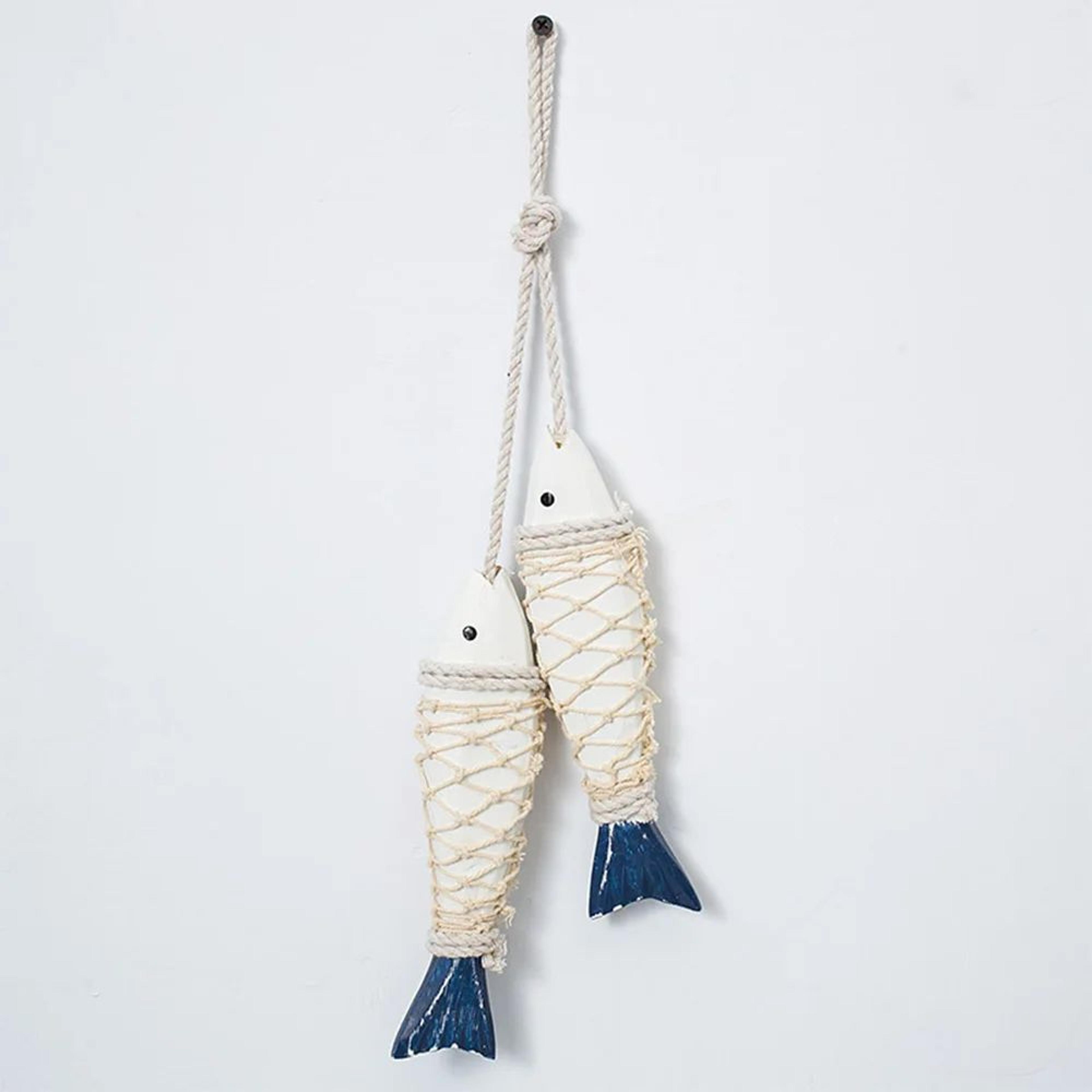 wooden nautical fish wall decor – hand-carved hanging ornament for coastal homes, beach restaurants and themed parties
