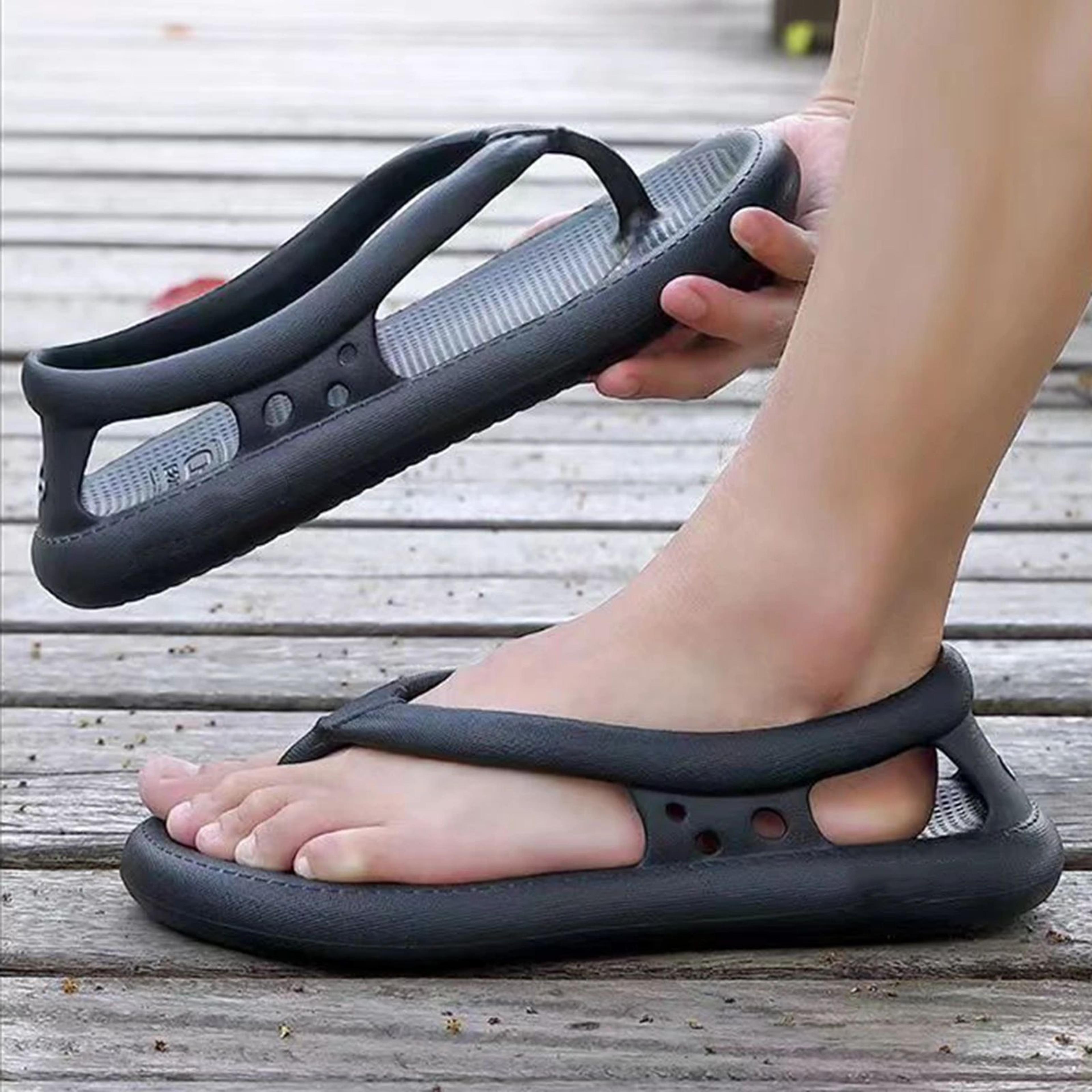 unisex eva thick sole sandals – cushioned casual summer slides with textured grip for beach trips and everyday comfort