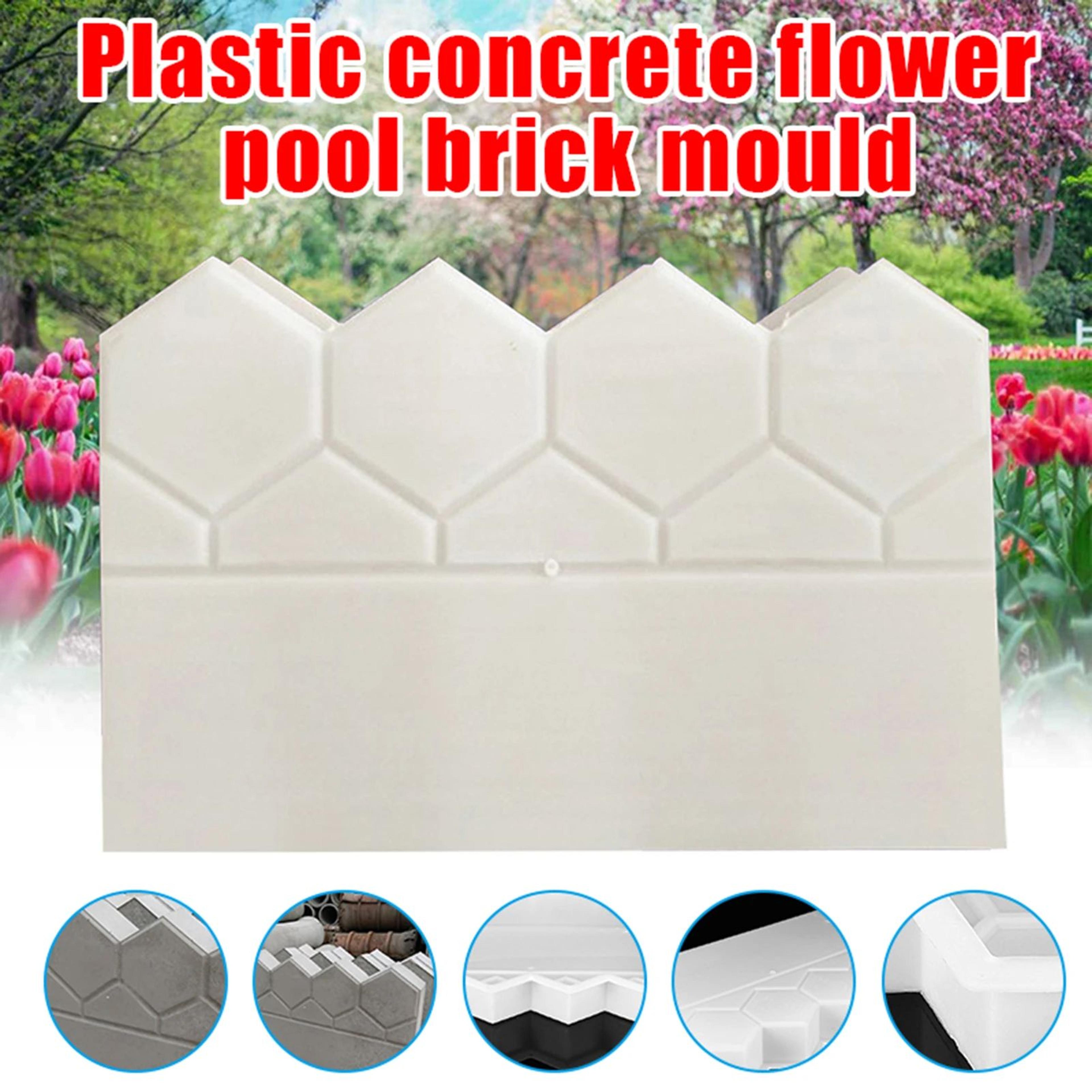 garden edging concrete mold – reusable plastic diy border form for neat flower beds, walkways, yard and patio projects