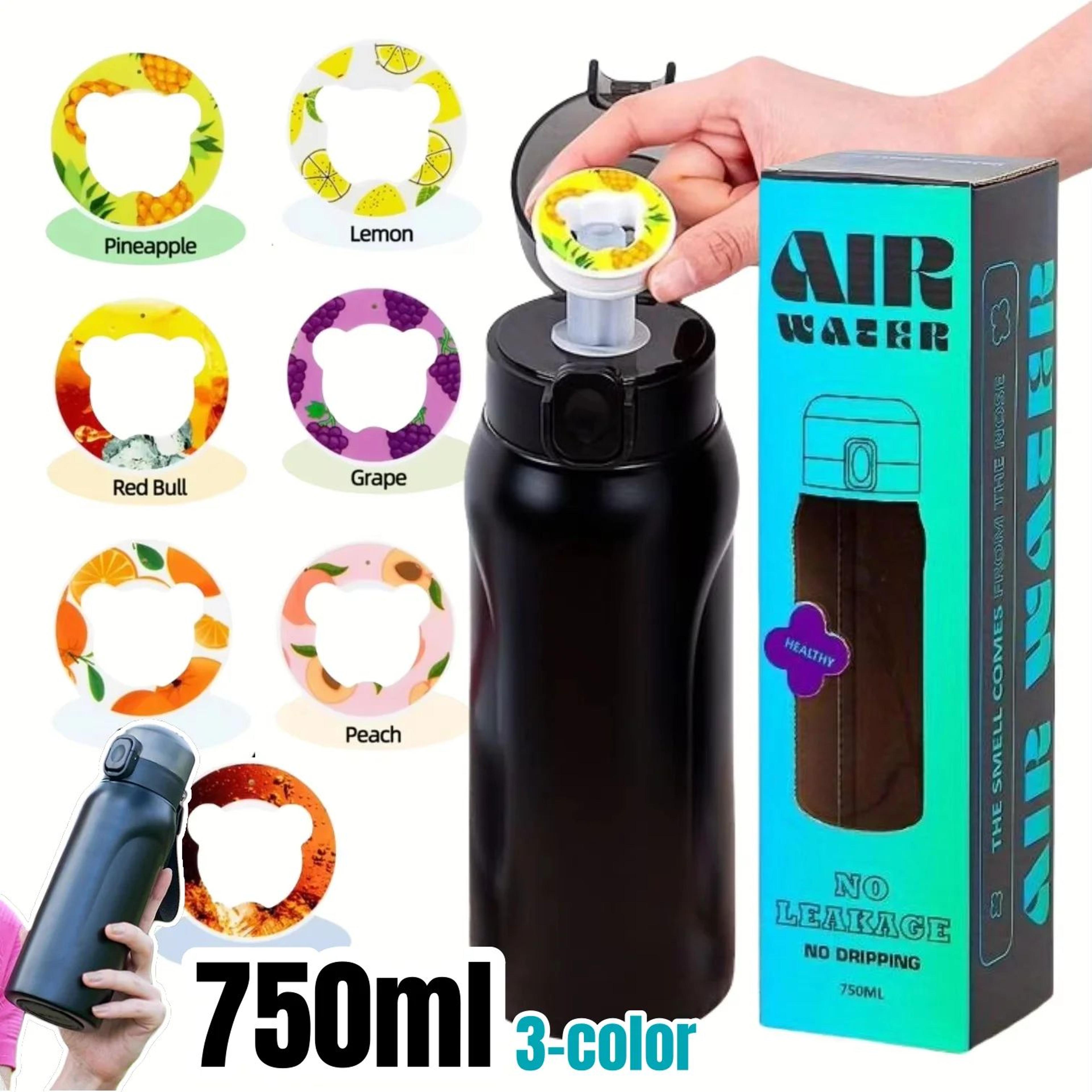 stainless steel insulated sports bottle – portable water cup with random fruit flavor pods for gym, fitness and travel