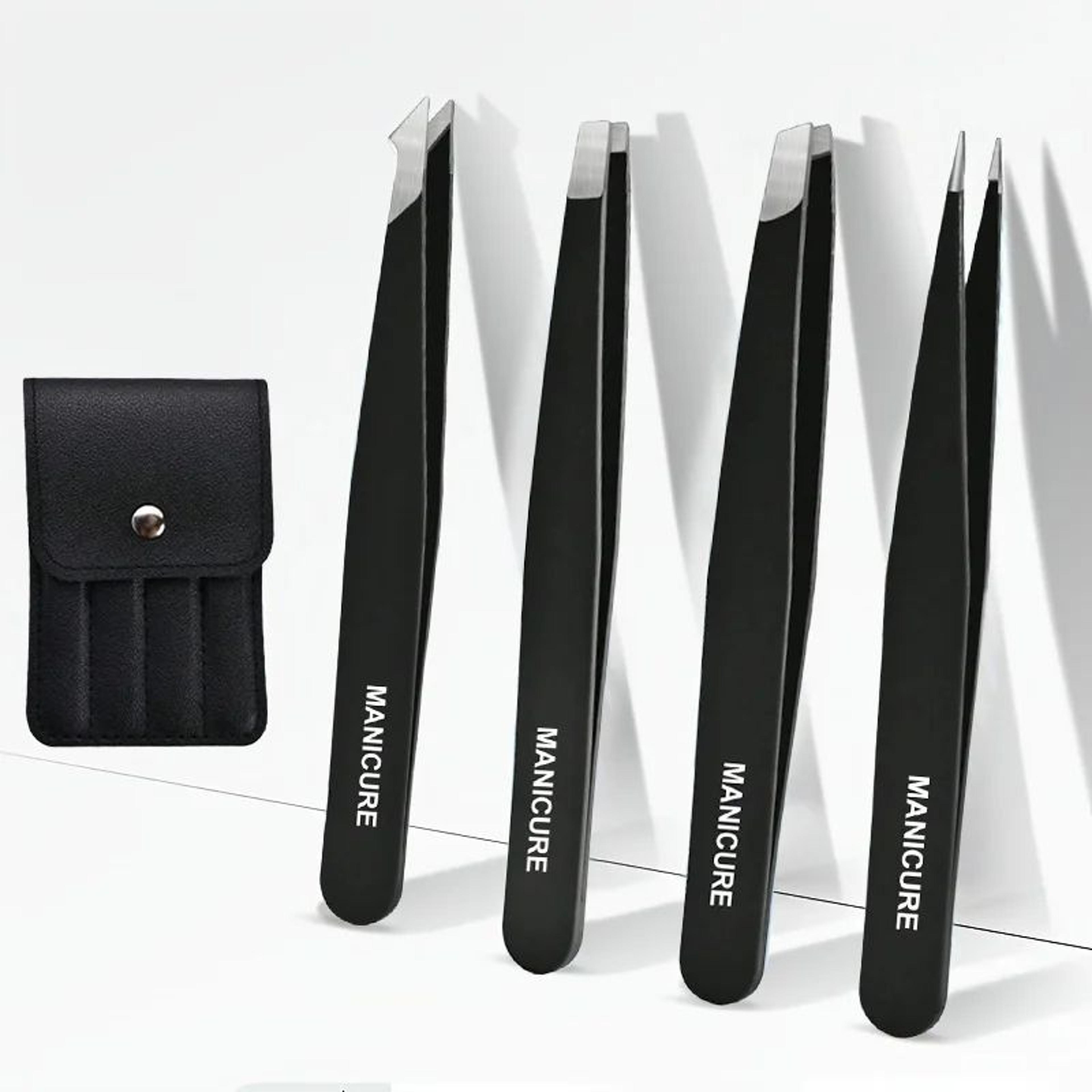 stainless steel eyebrow tweezer set – precision facial hair removal tools for neat brow shaping and simple beauty care