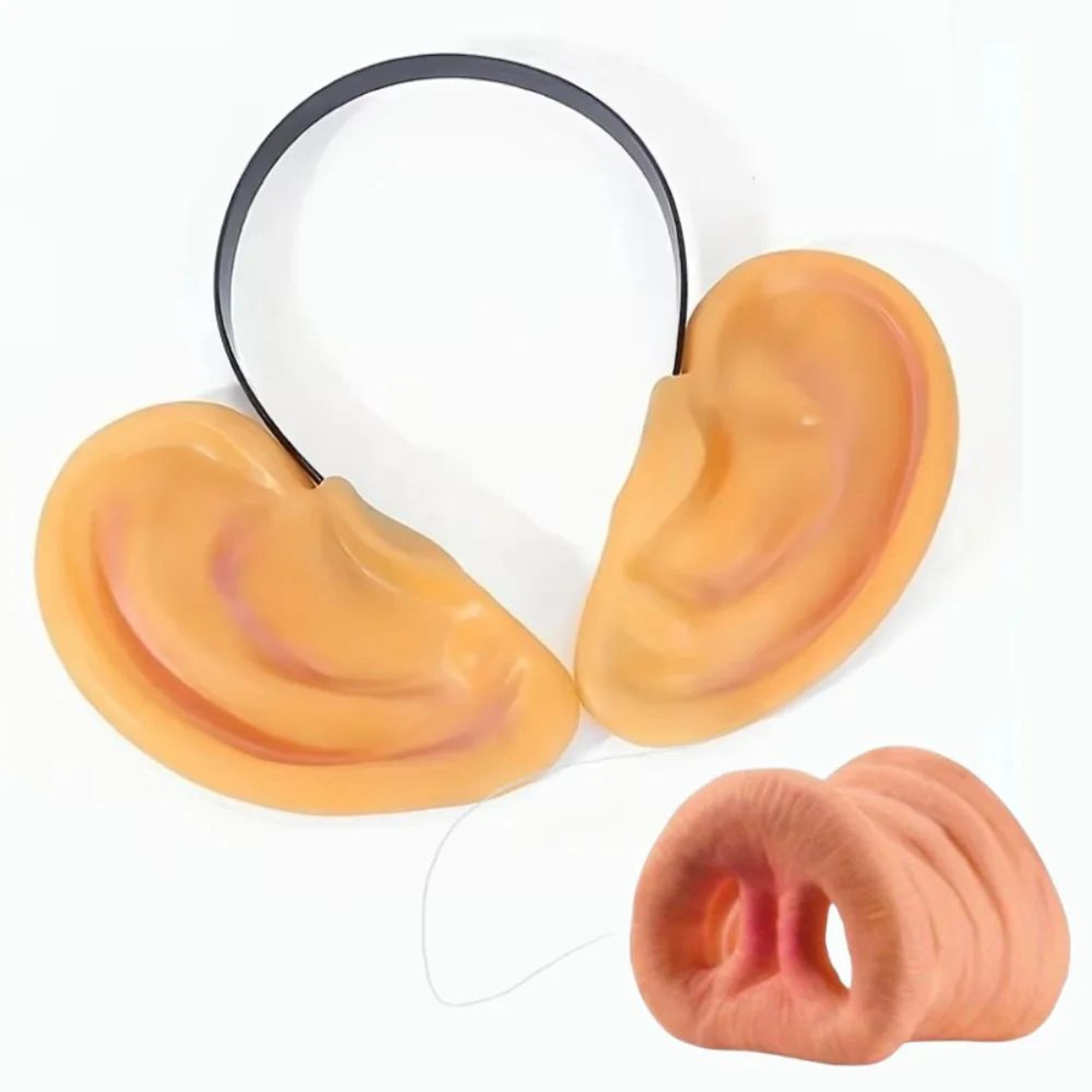 giant pig ear headband and nose set – funny animal costume accessories for halloween, parties, cosplay and comedy acts