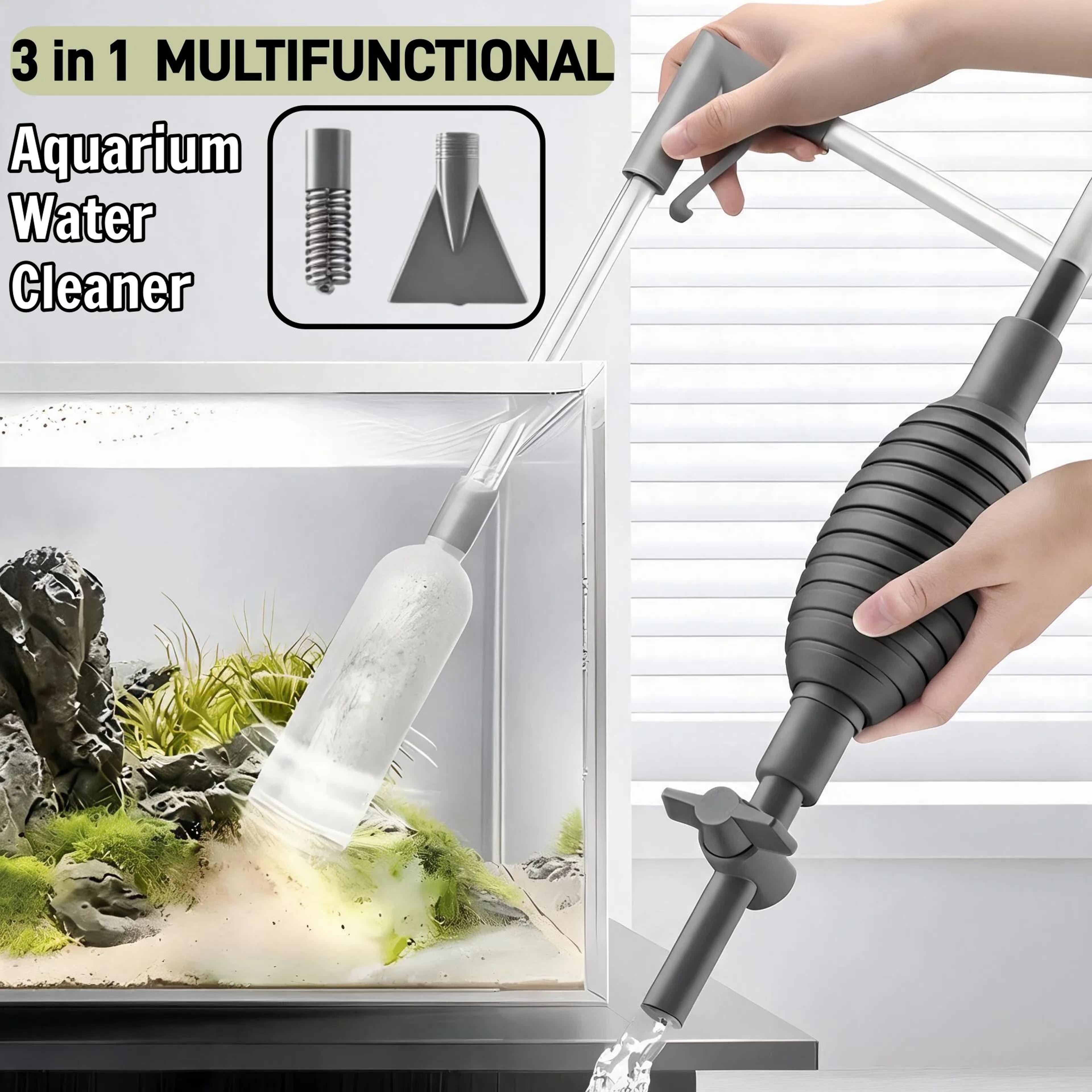 aquarium suction pump kit – easy water changes and sand cleaning with flexible hose for everyday fish tank maintenance