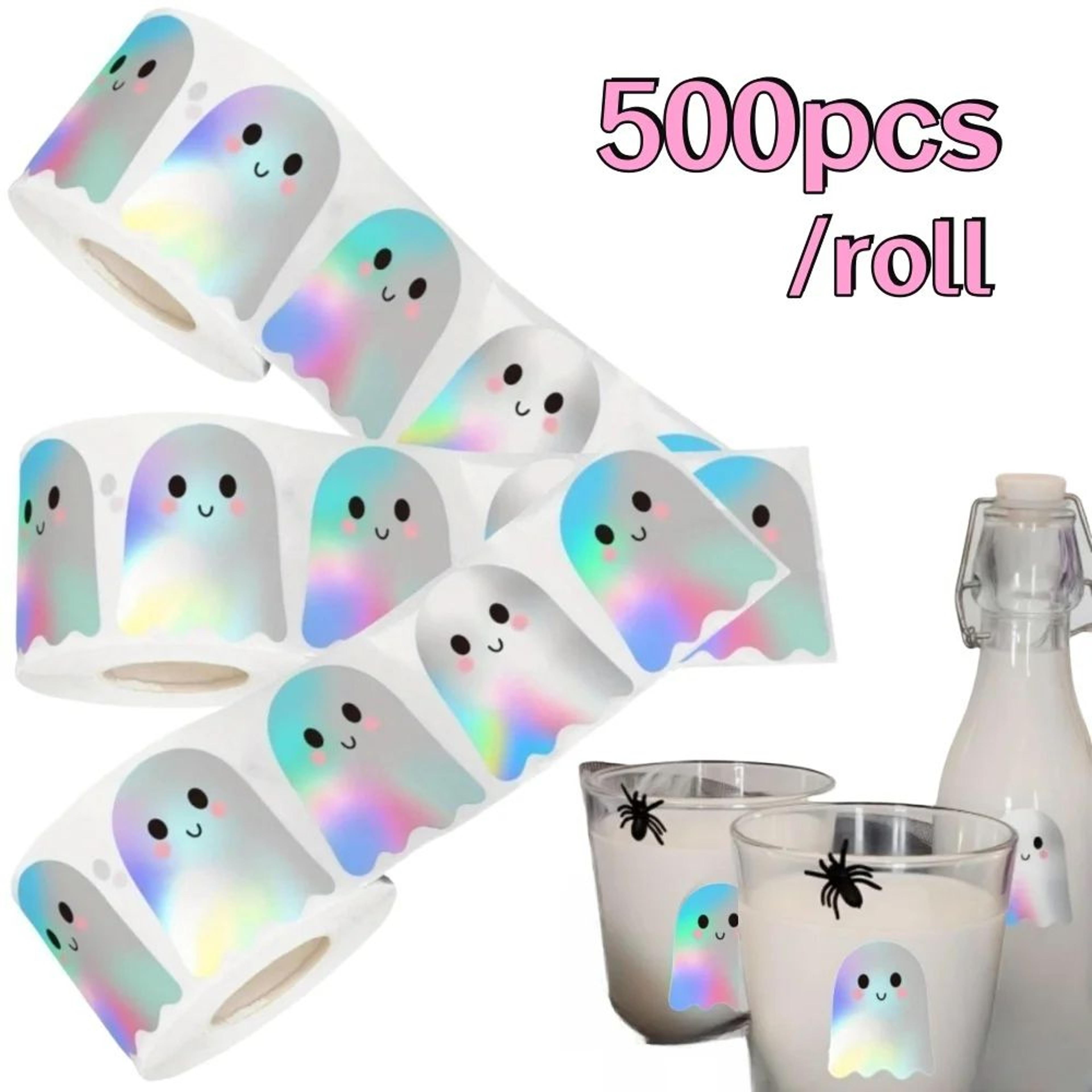 halloween ghost stickers – 500pcs roll of waterproof self-adhesive boo decals for envelopes, journals & party decor