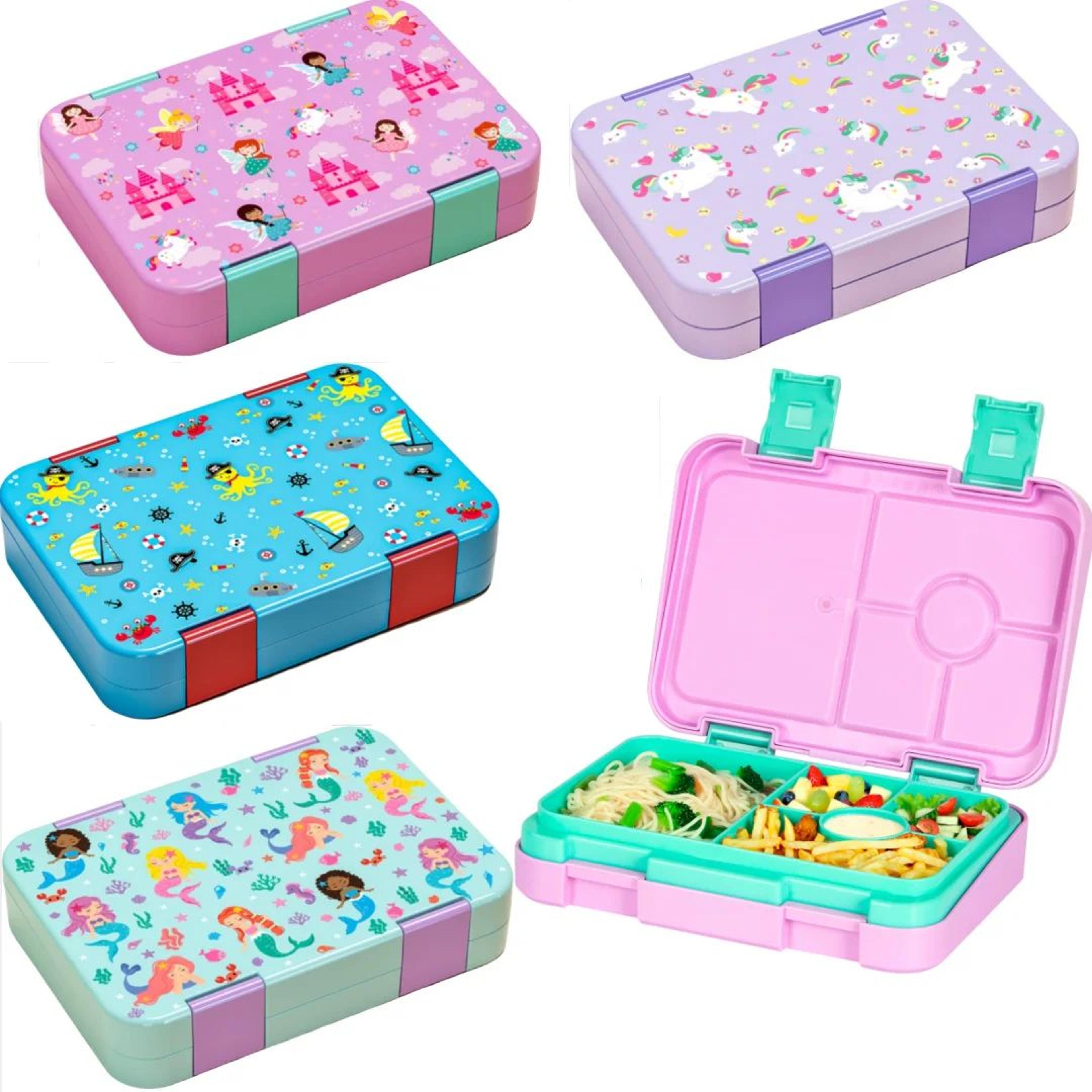 cartoon bento lunch box – 37 fl oz divided leakproof bpa-free food container for neat school lunches and picnic snacks
