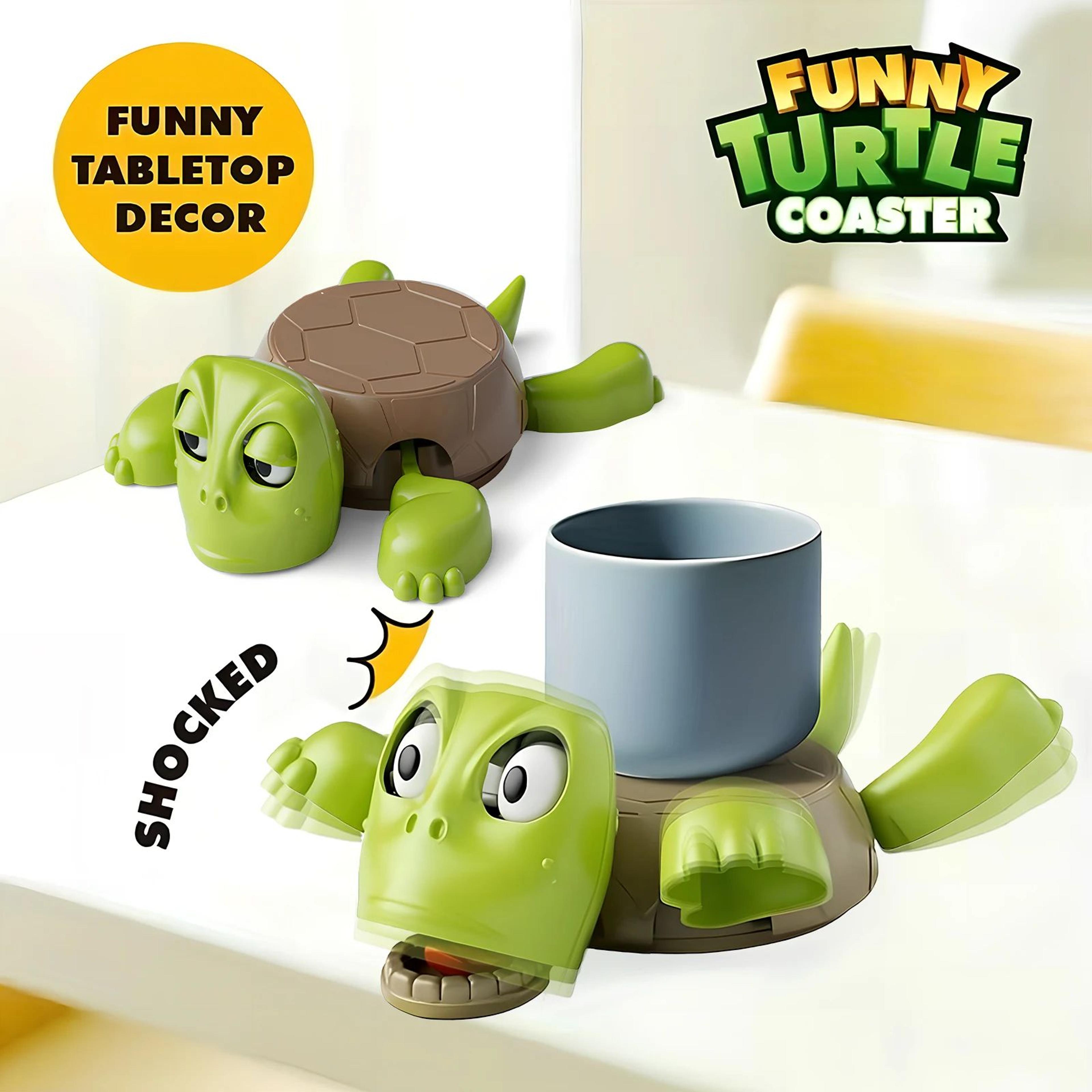 funny turtle coaster – anti-slip heat-resistant cup pad for desk protection, home office decor & playful novelty gifts