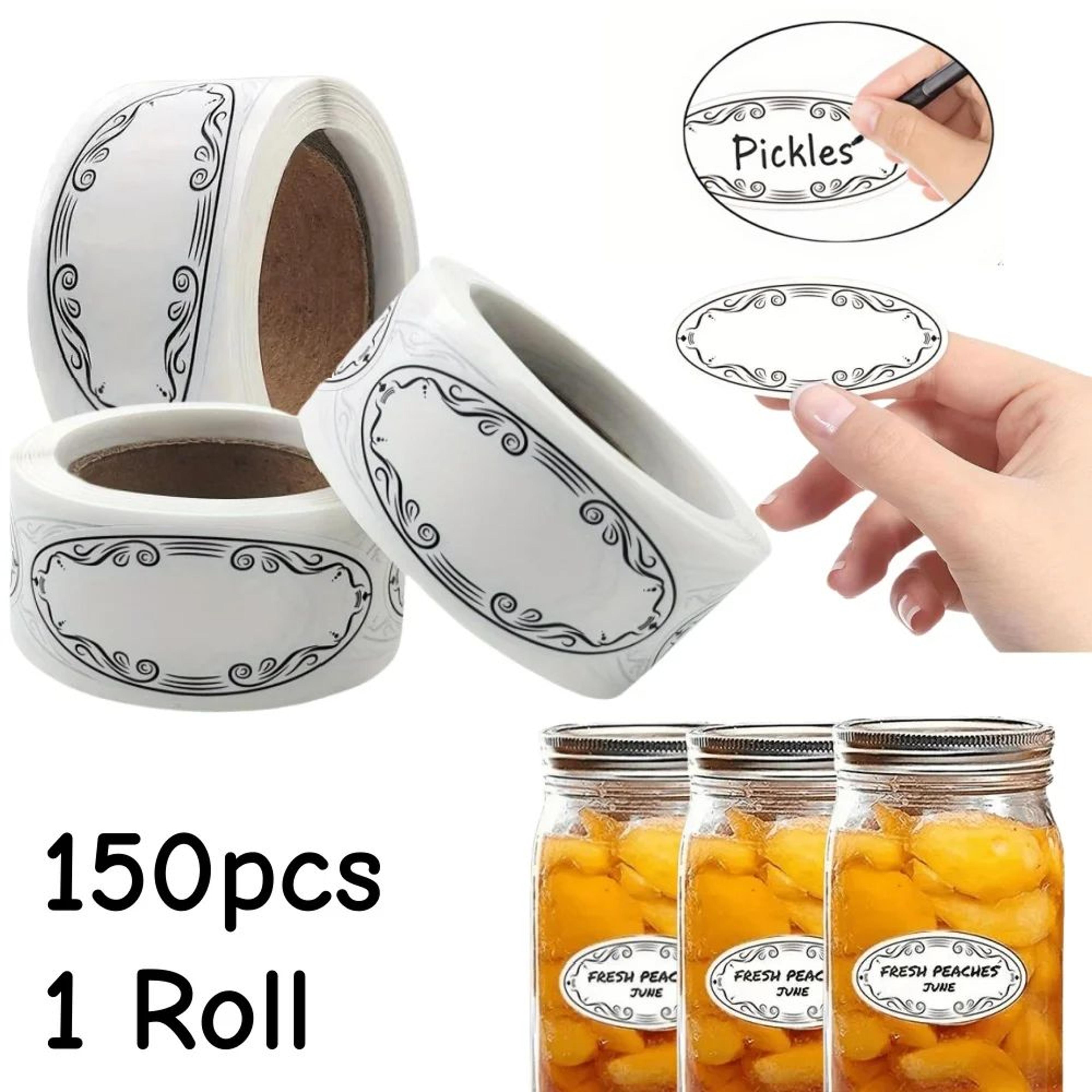 oval writable label stickers – easy food identification labels for mason jars, pantry organization and kitchen storage