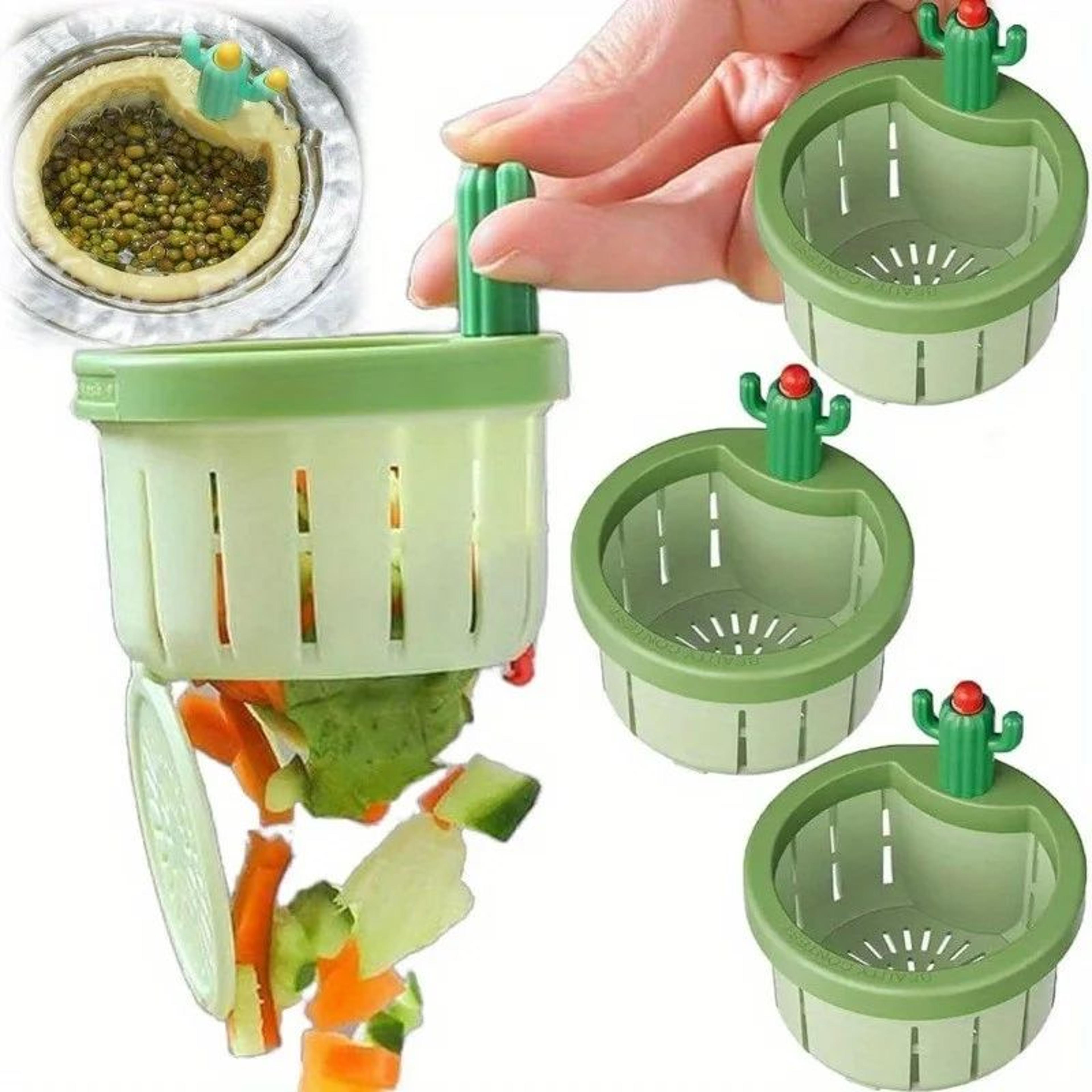 cactus sink drain strainer – press-to-empty waste basket for easy kitchen cleanup and debris capture in sinks and tubs