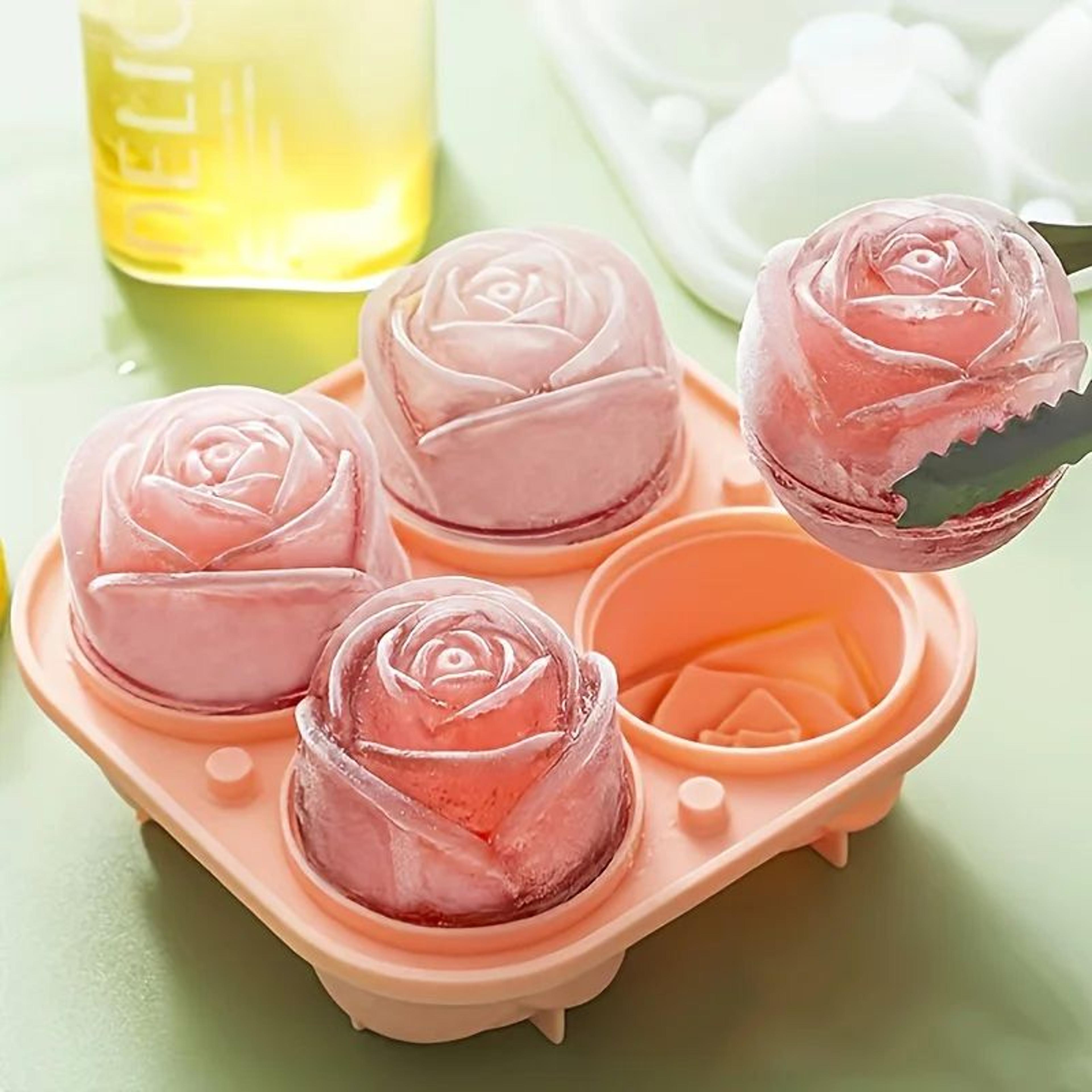 rose ice cube mold – reusable food-grade silicone tray for easy release, elegant summer drinks and decorative desserts