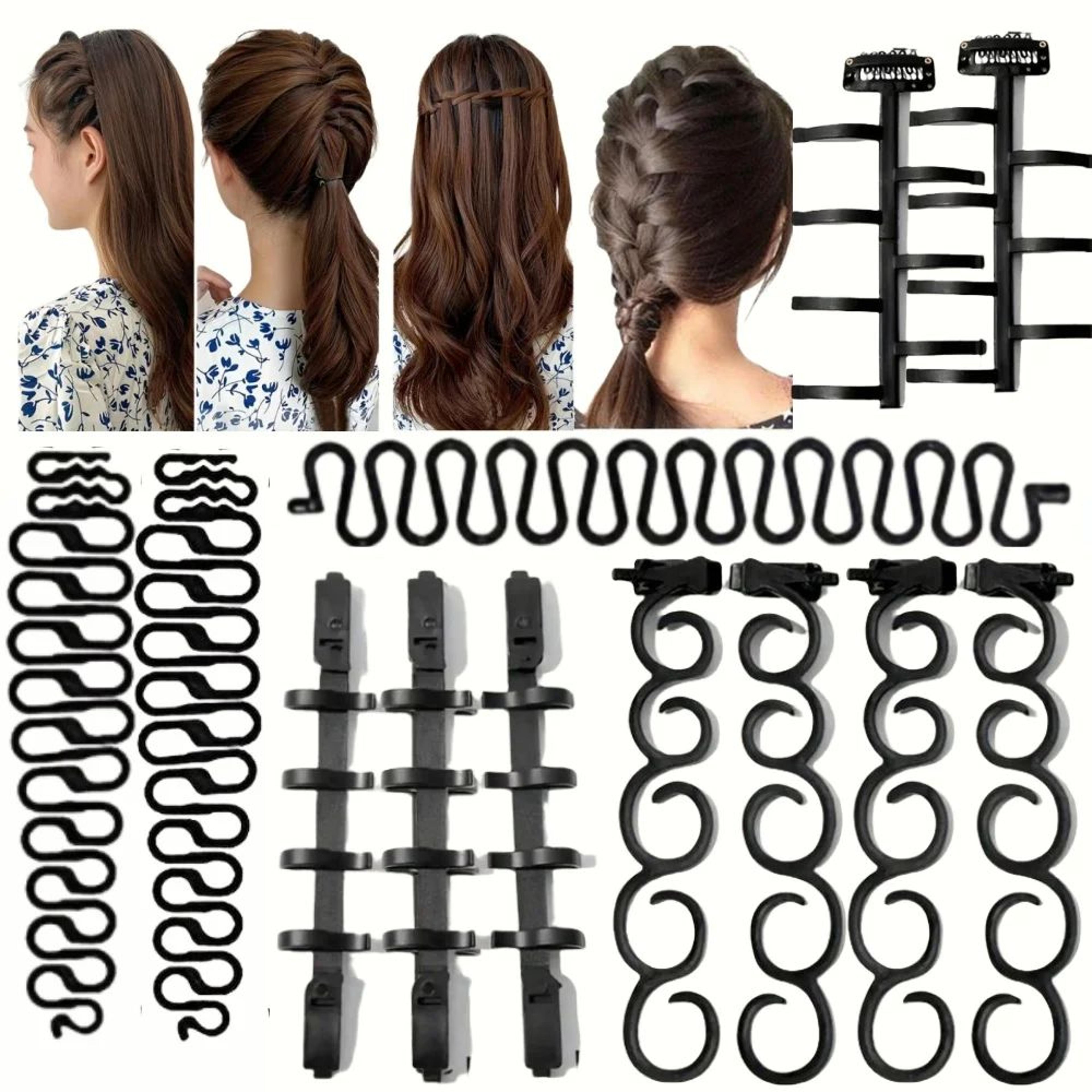 diy hair braiding tools – fishbone braid maker set for simple ponytail styling, creative braided look and everyday use