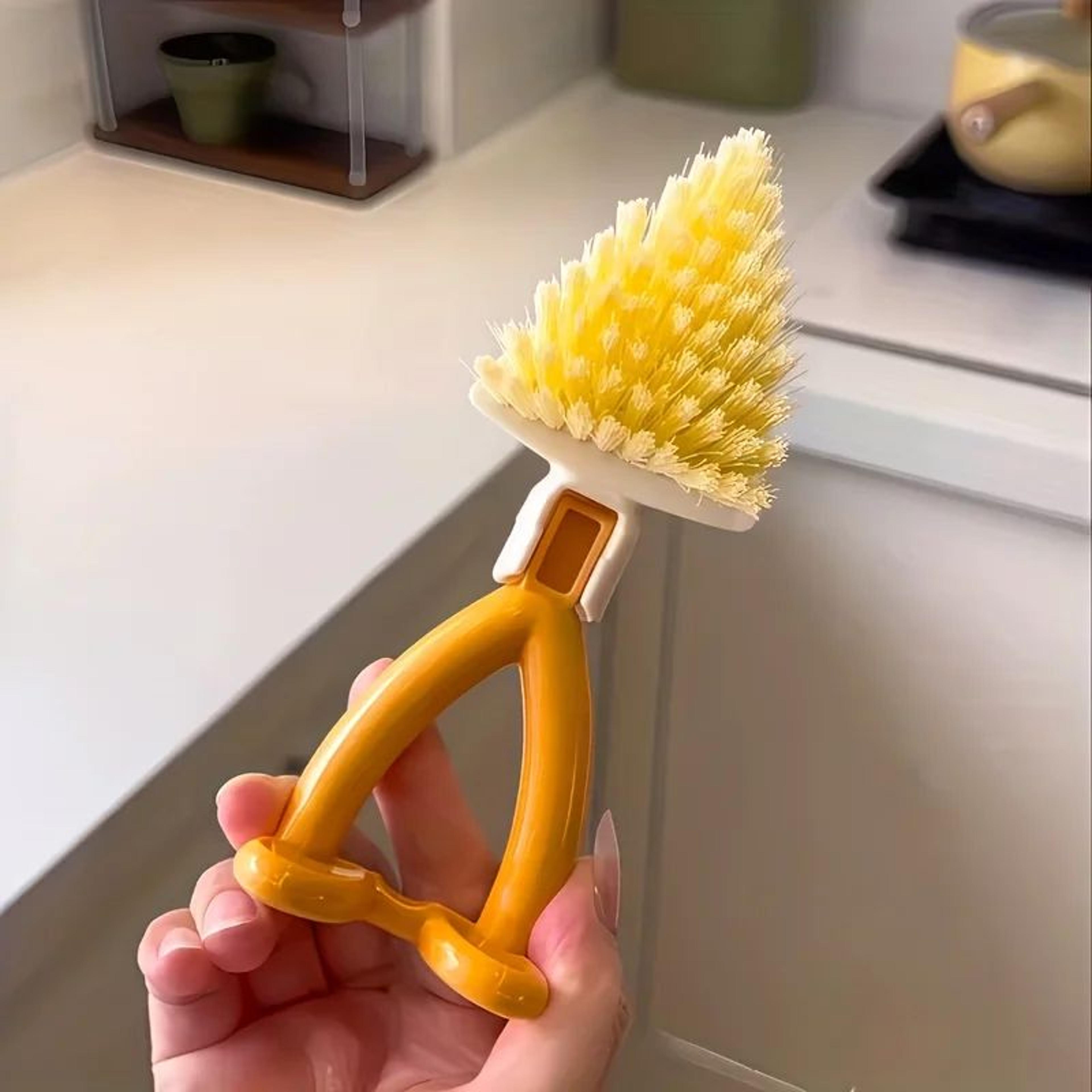 triangle head cleaning brush – foldable multipurpose duster for corners, gaps and edges in kitchens, bathrooms & homes