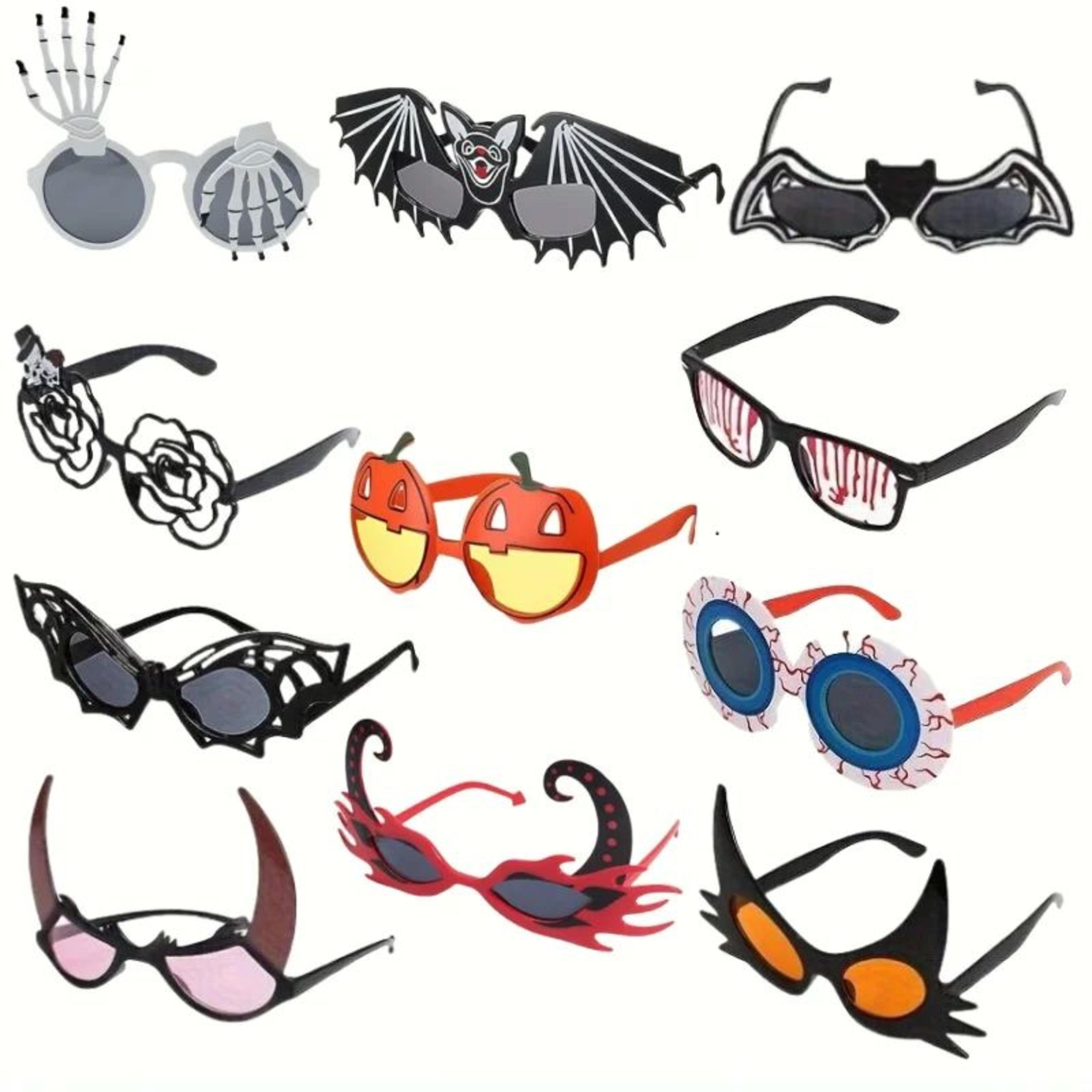 halloween bat eye glasses – novelty cosplay photo props for scary costumes, party favors and fun dress-up celebrations