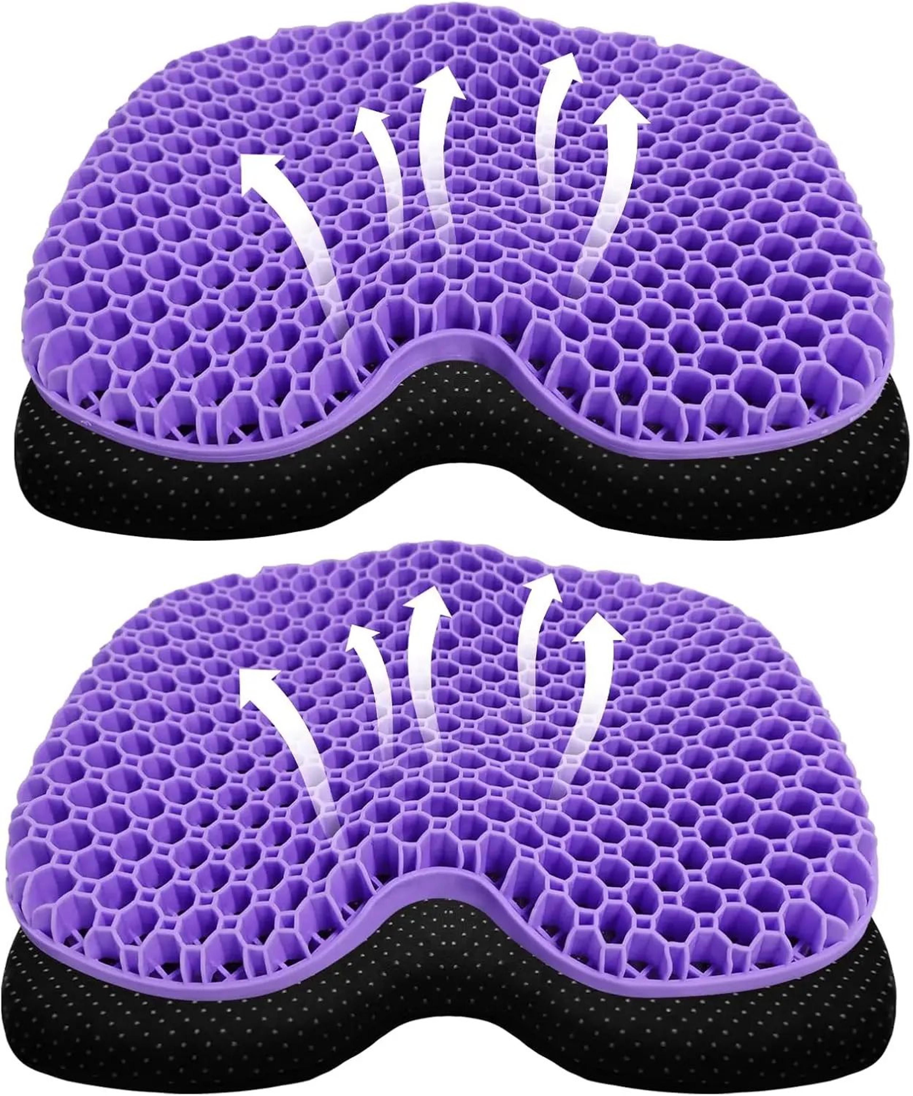 gel memory foam seat cushion – comfort chair pad for desk work & car seats with supportive everyday sitting cushioning