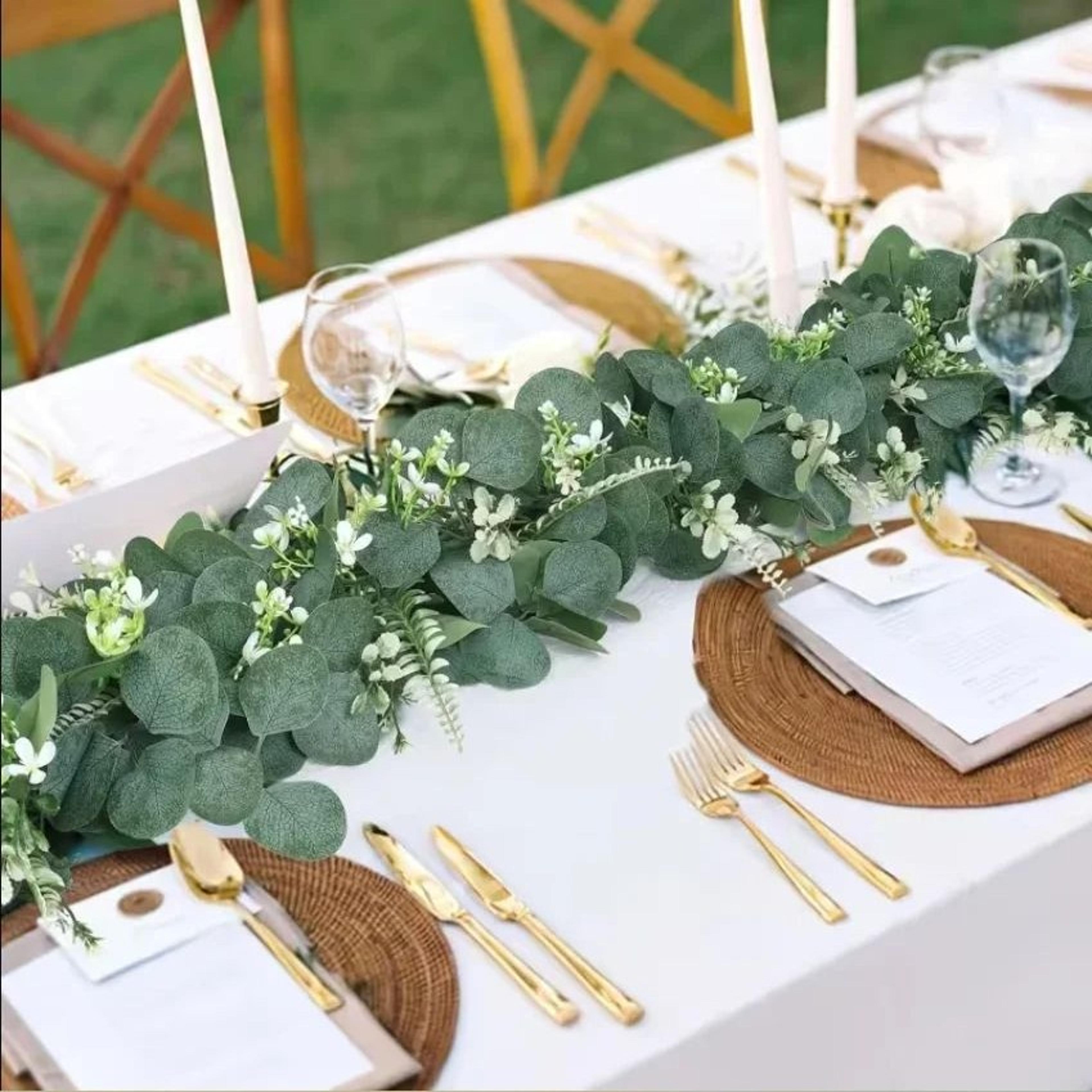 artificial eucalyptus garland – 5.91 ft floral greenery vine for wedding, home and garden decor with easy care styling