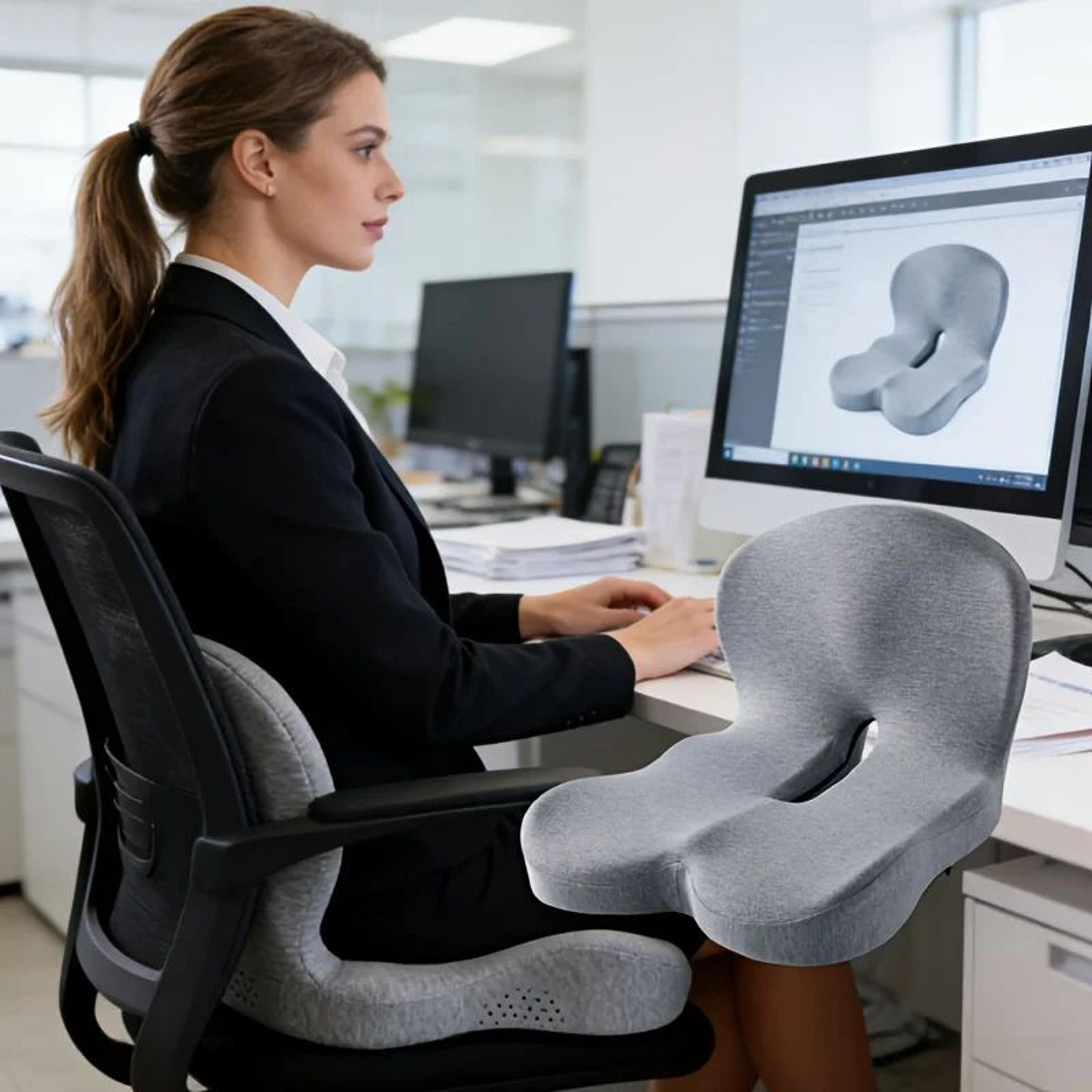memory foam seat cushion – integrated backrest chair pad with ergonomic design for supportive office work & study time