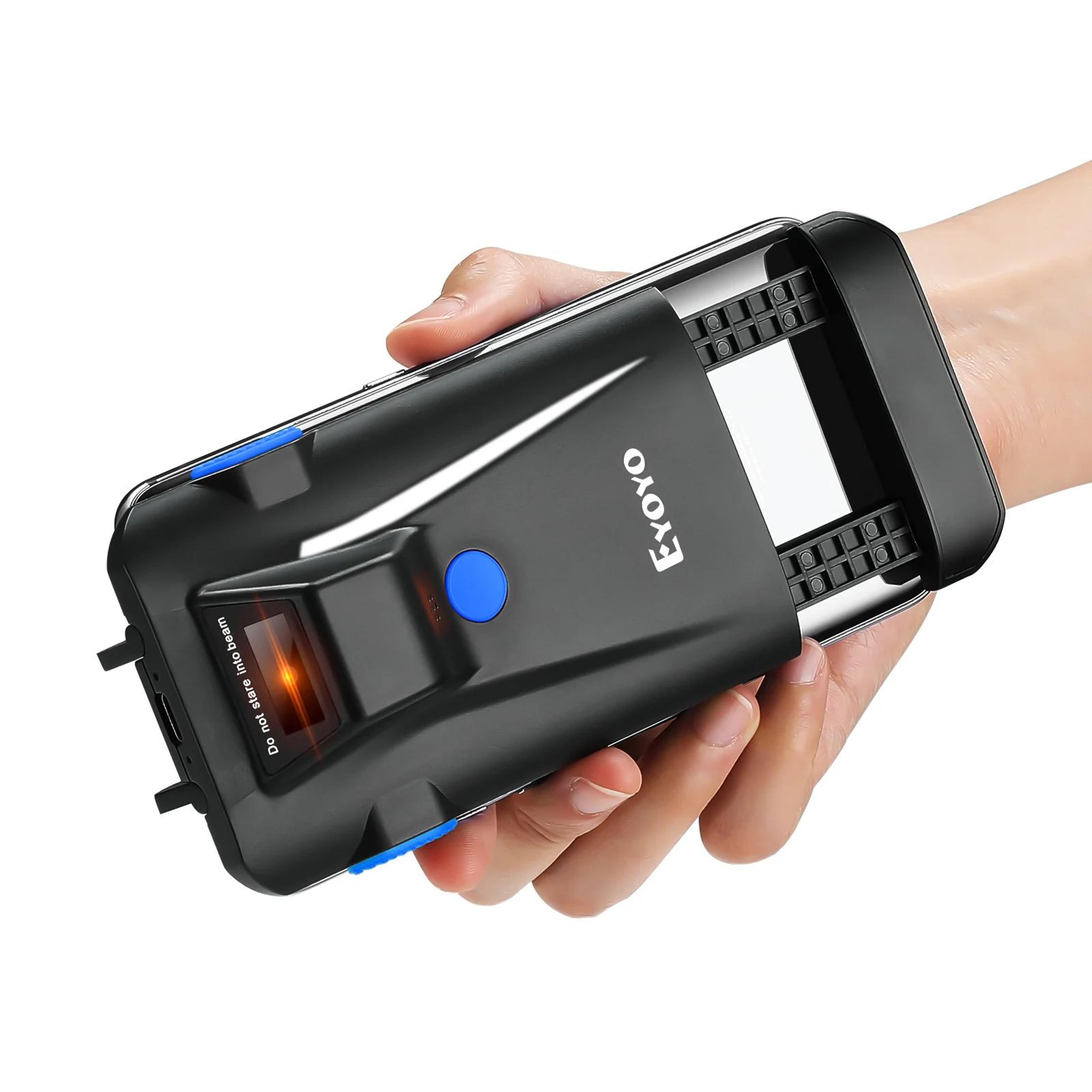 phone back clip barcode scanner – bluetooth, 2.4 ghz & usb 1d/2d code reader with adjustable mount for android and ios