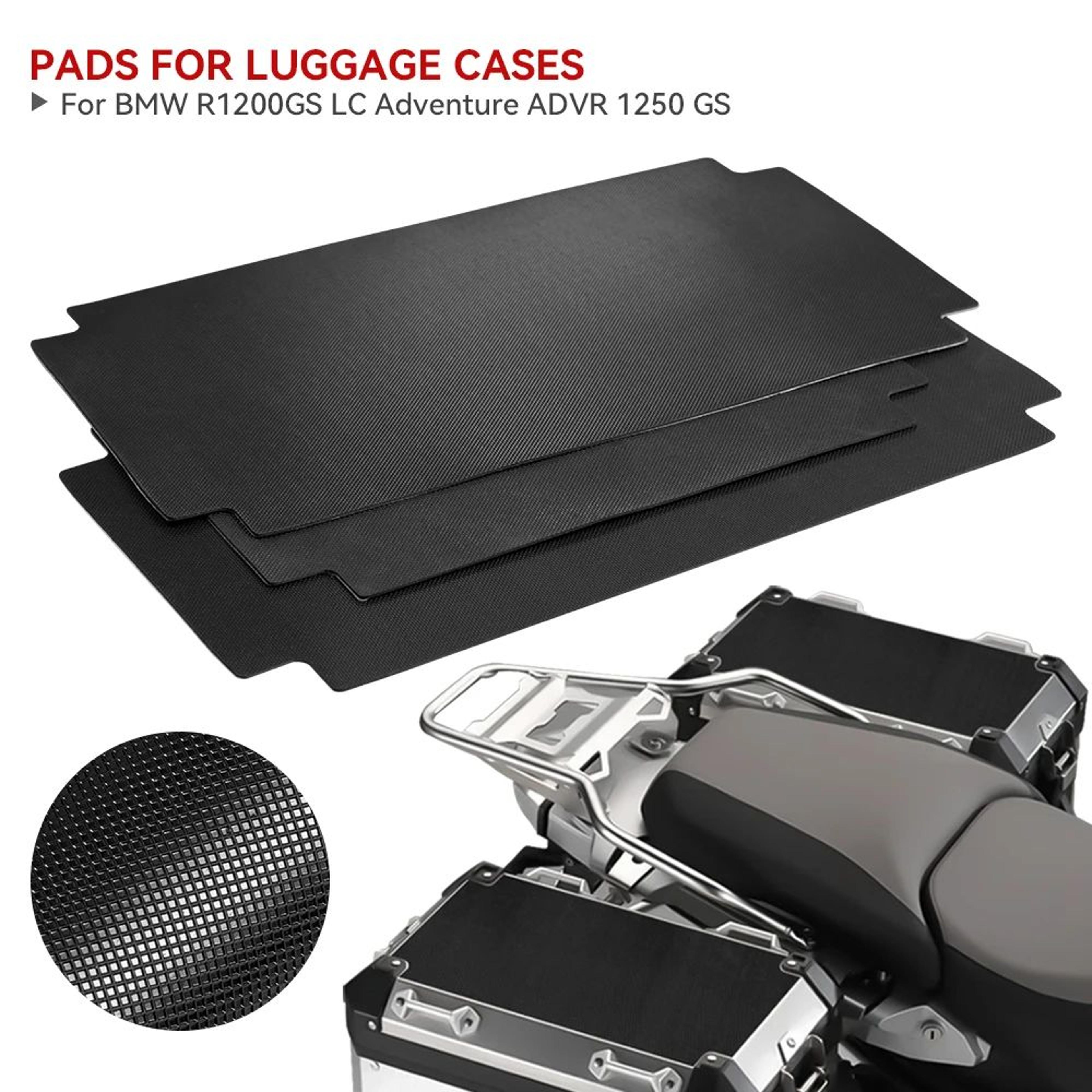 motorcycle pannier cover set – non-slip leather top & side case pads with self-adhesive backing for luggage protection