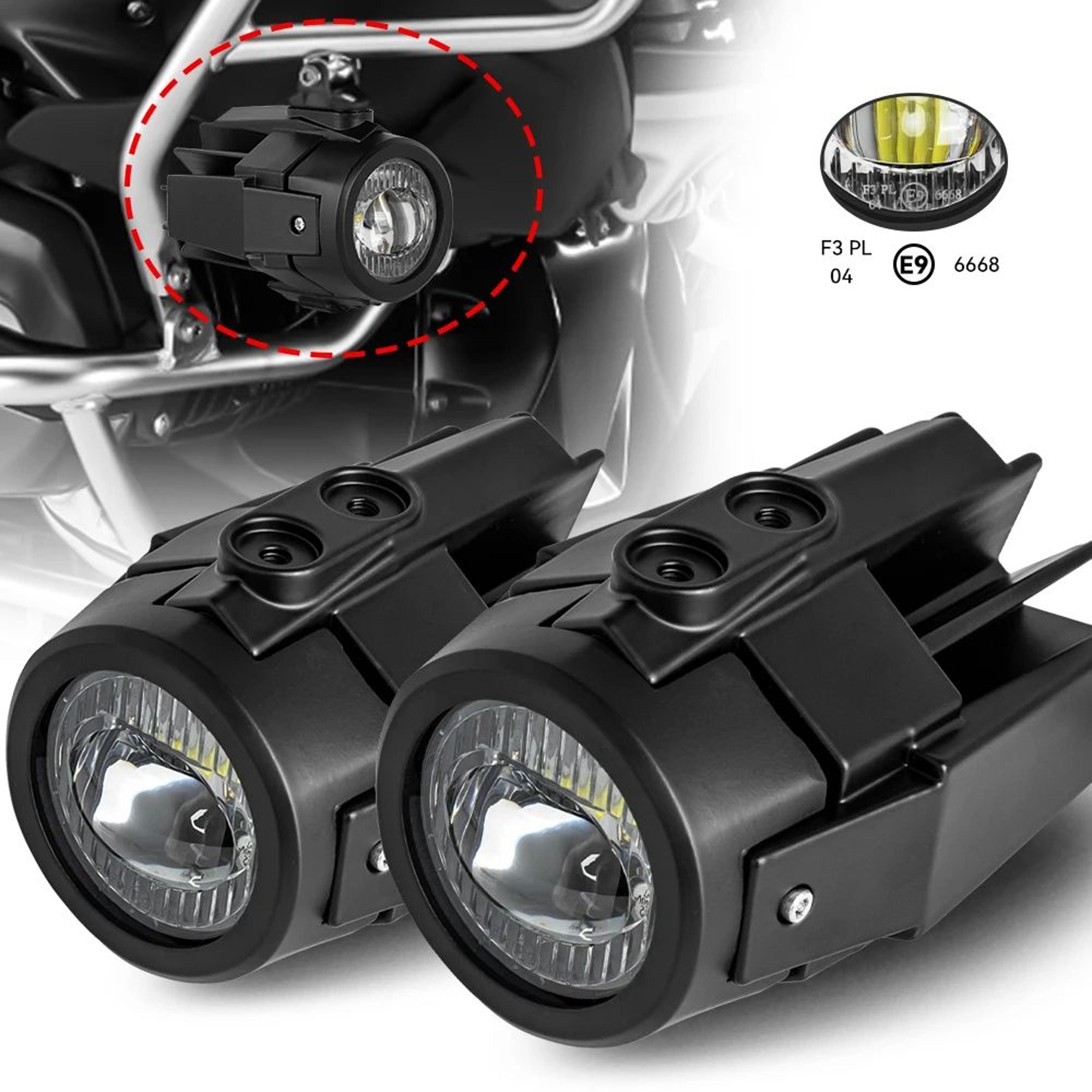 motorcycle led auxiliary lights – 40w total output, 6000k white fog lamps with aluminum housing for 12–24v bike setups