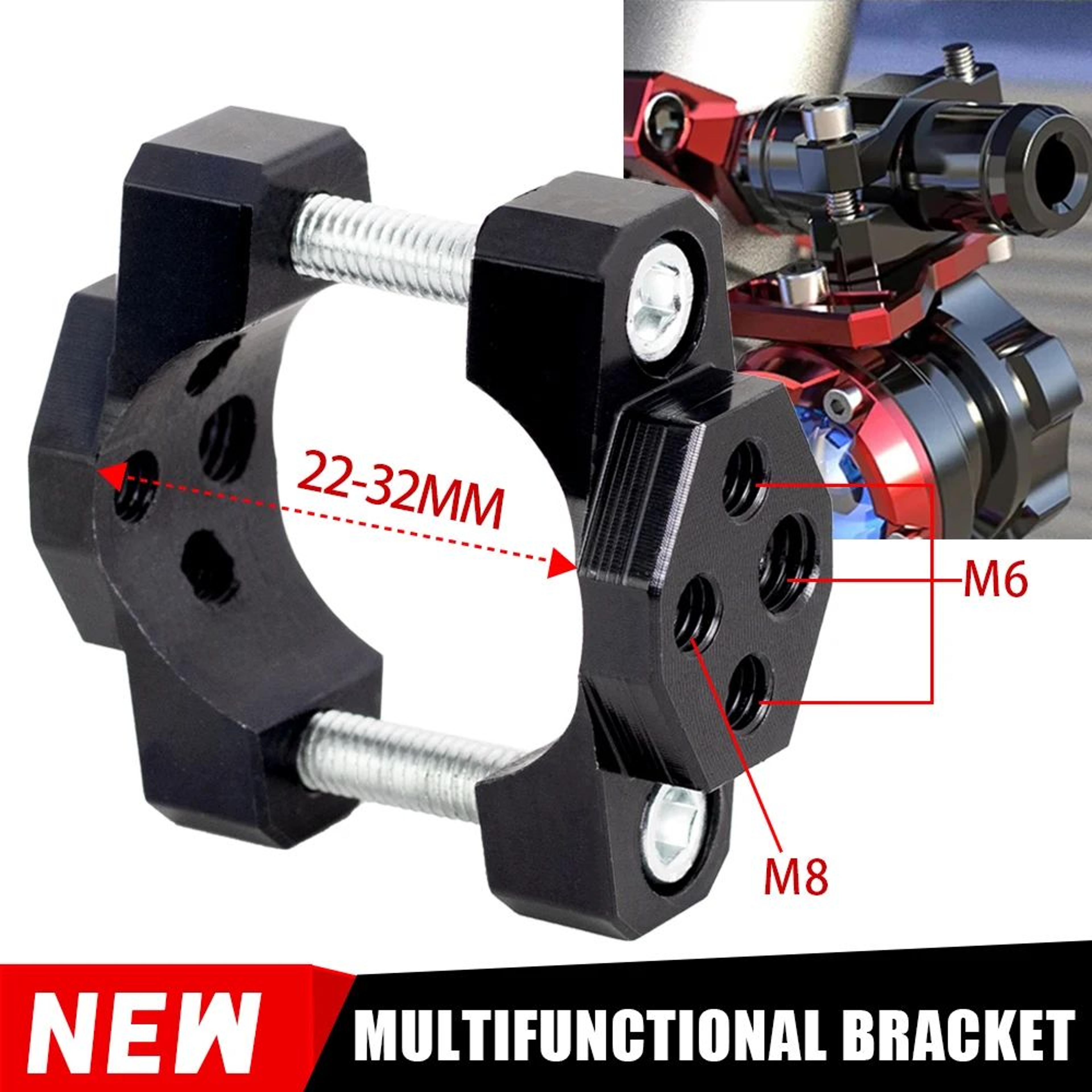 motorbike fork tube clamp – 1.26 in aluminum light mount with two-sided screw holes & stainless steel screws for lamps