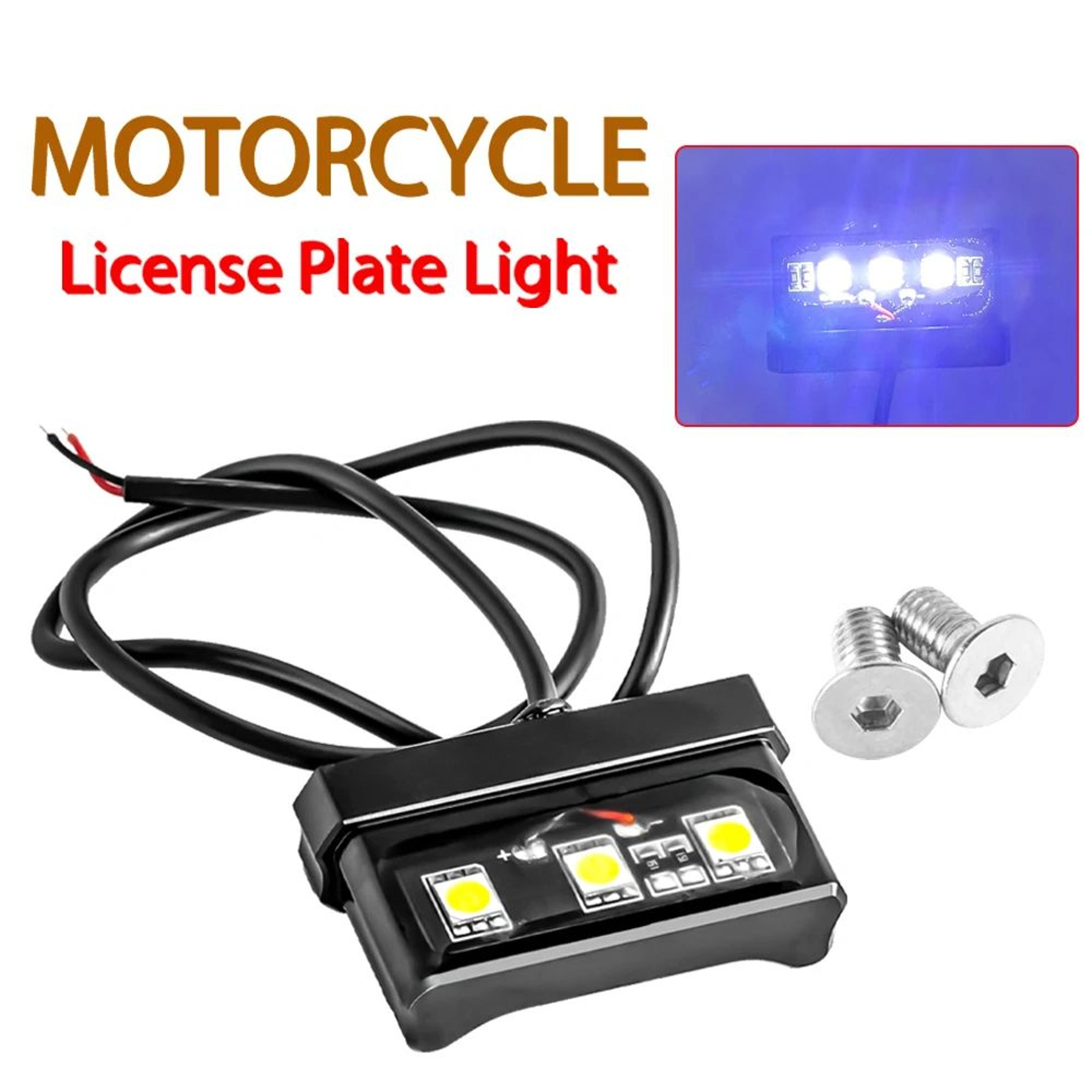 motorbike led license plate light – mini 12v black rear lamp with low power consumption for compact plate illumination