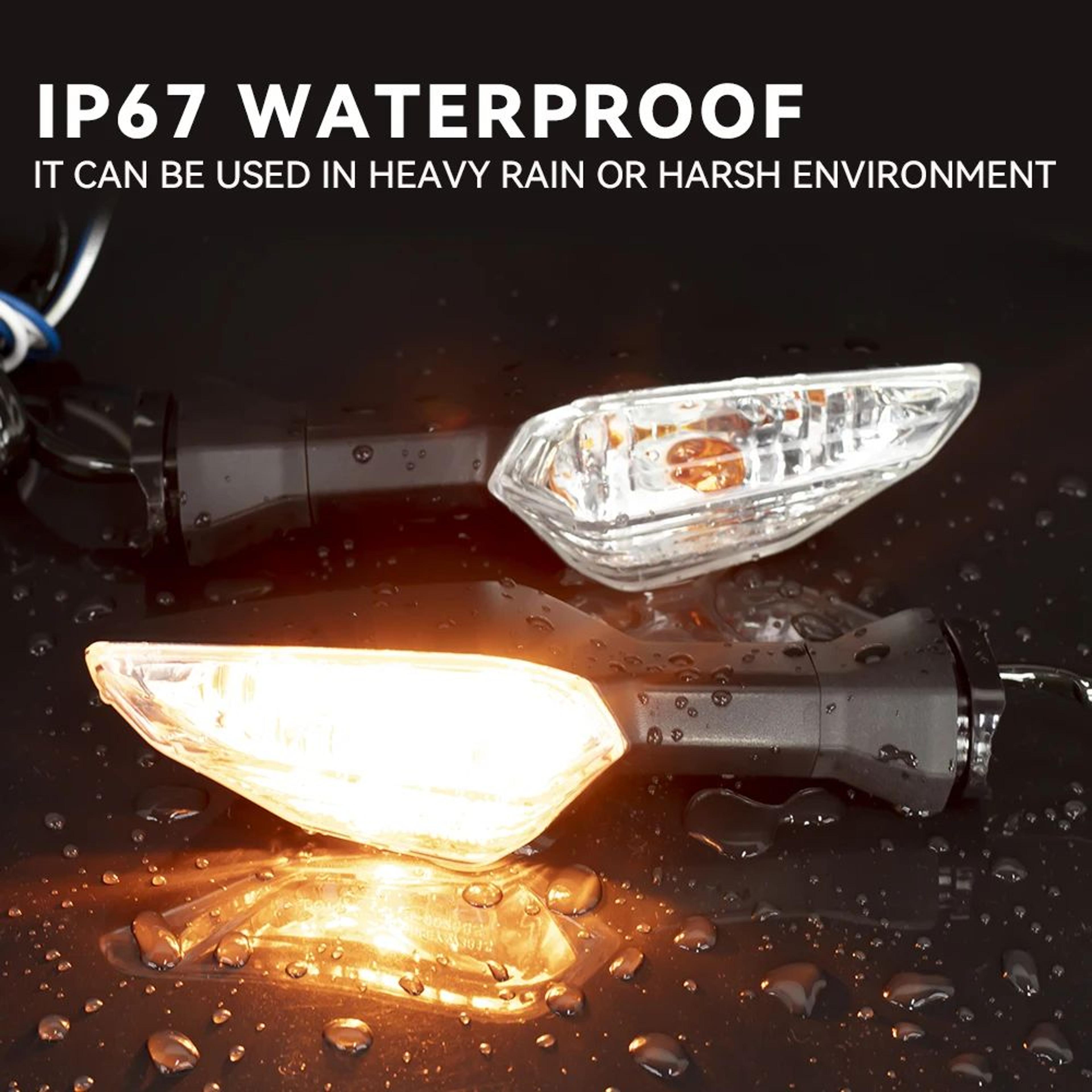 motorcycle turn signal lights – 12v replacement blinkers with clear or smoke lenses for compatible front & rear mounts