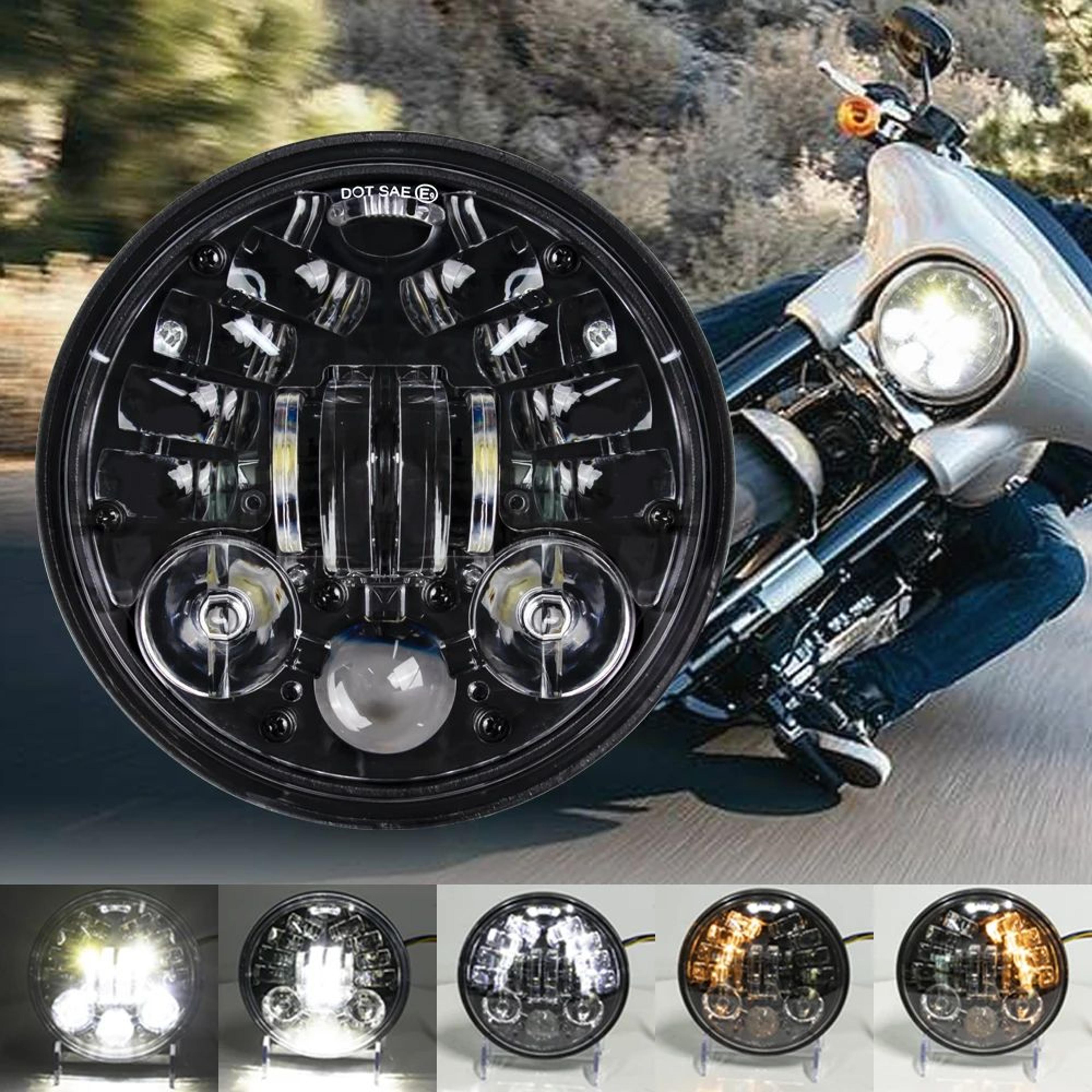 5.75 in round led headlight – black replacement headlamp for compatible motorcycle housings & classic vehicle upgrades