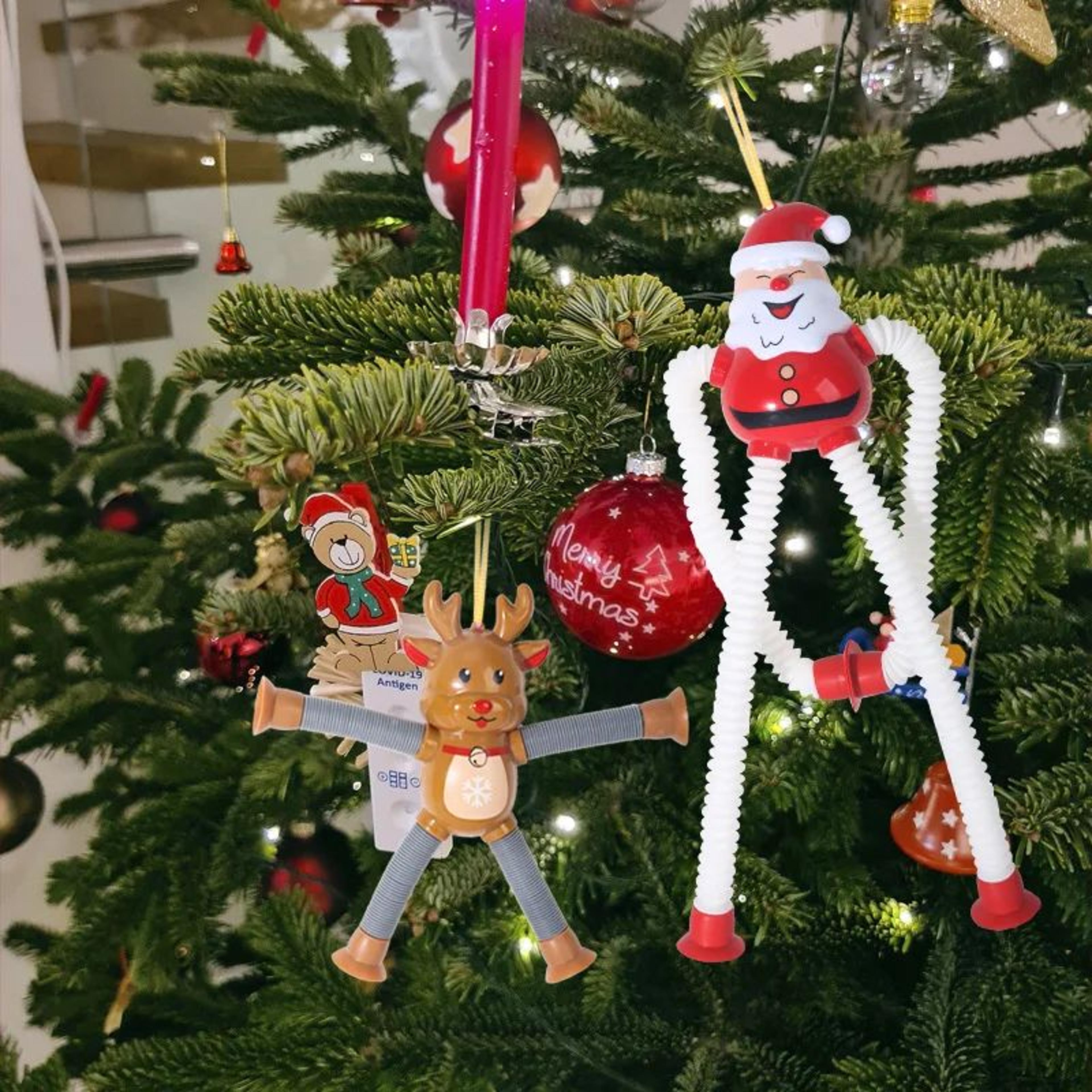 christmas retractable character toy – santa, snowman, elk & gingerbread designs for playful fidget fun & holiday decor