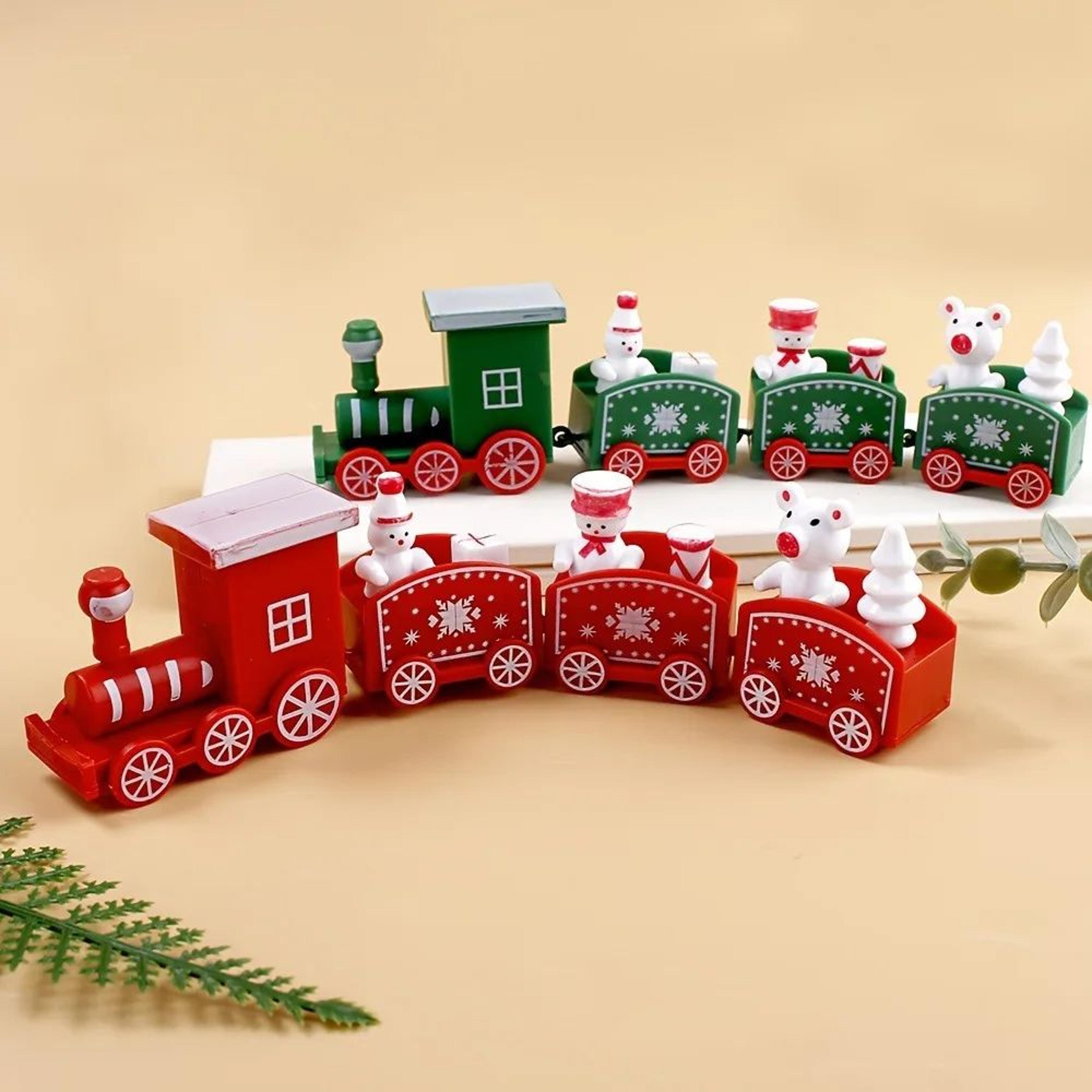 christmas train ornament – plastic holiday decoration for festive tree displays, cheerful home styling & holiday gifts