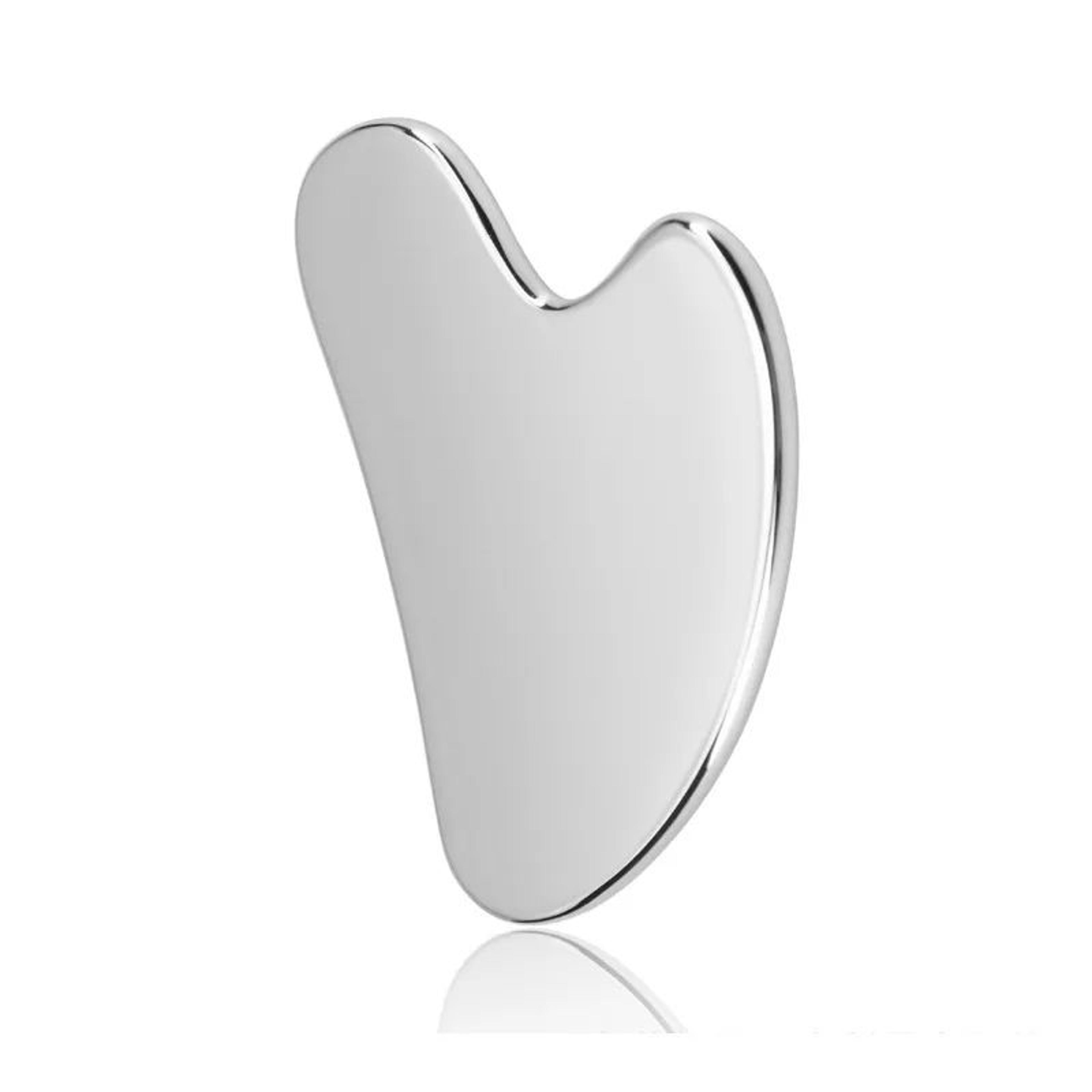stainless steel gua sha tool – facial massage scraper for face, neck & body with reusable design for self-care routine